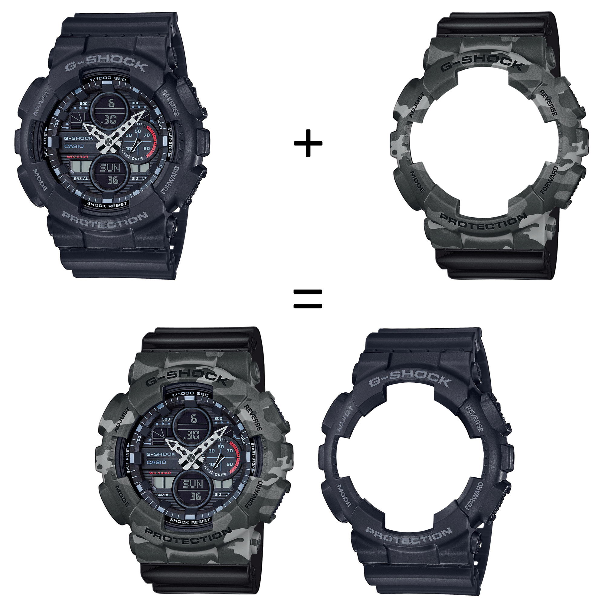 Casio SET GA-140-1A1ER + BEZEL 10507071 + PASEK 10347688 zegarek - miniatura 2