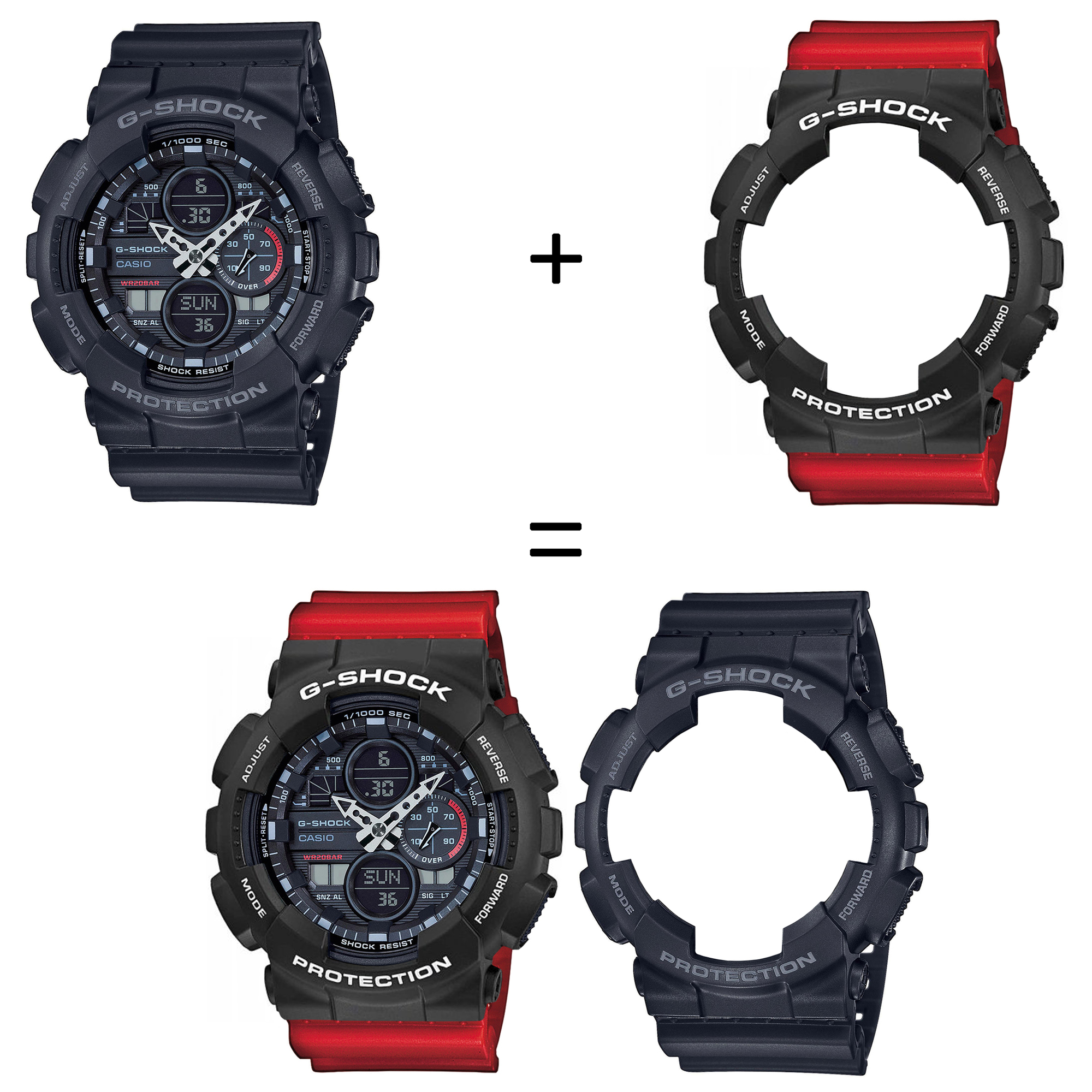 Casio SET GA-140-1A1ER + BEZEL 10508136 + PASEK 10395226 zegarek