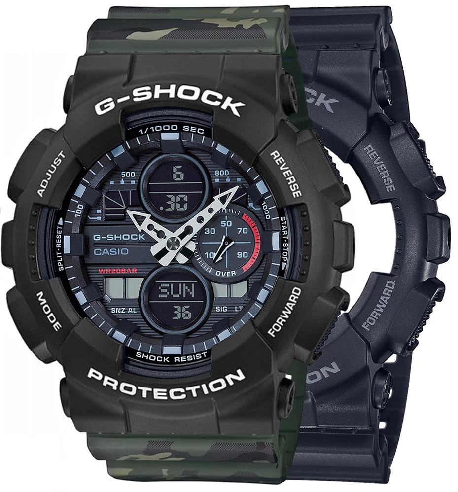  Casio G-SHOCK SET GA-140-1A1ER + BEZEL 10508136 + PASEK 10561429 