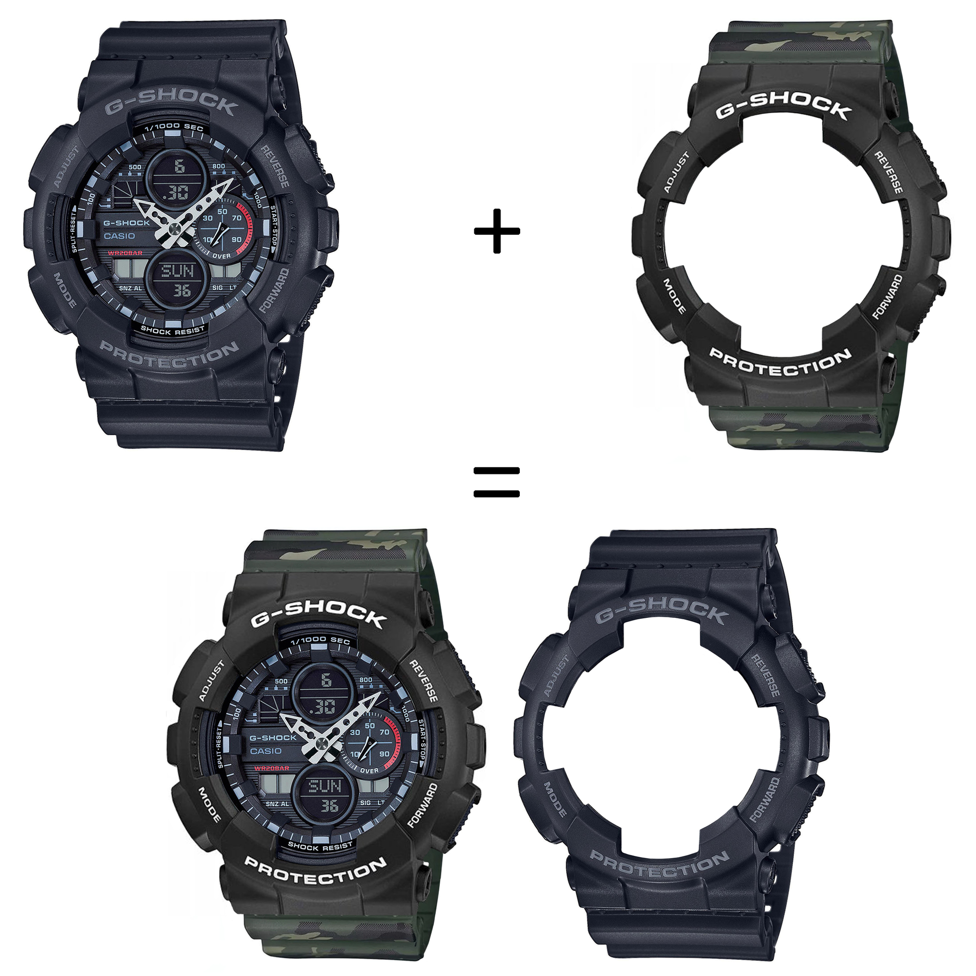 Casio SET GA-140-1A1ER + BEZEL 10508136 + PASEK 10561429 zegarek - miniatura 2