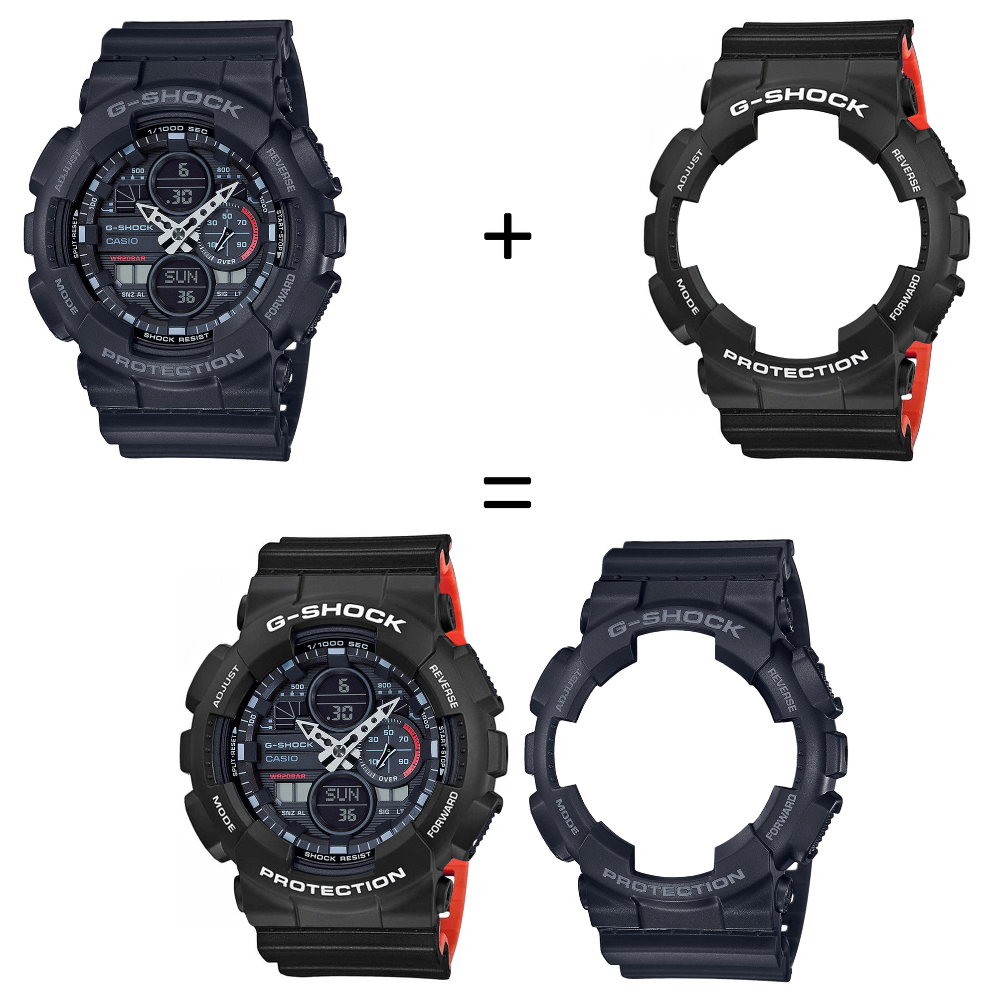 Casio SET GA-140-1A1ER + BEZEL 10508136 + PASEK 10577142 zegarek