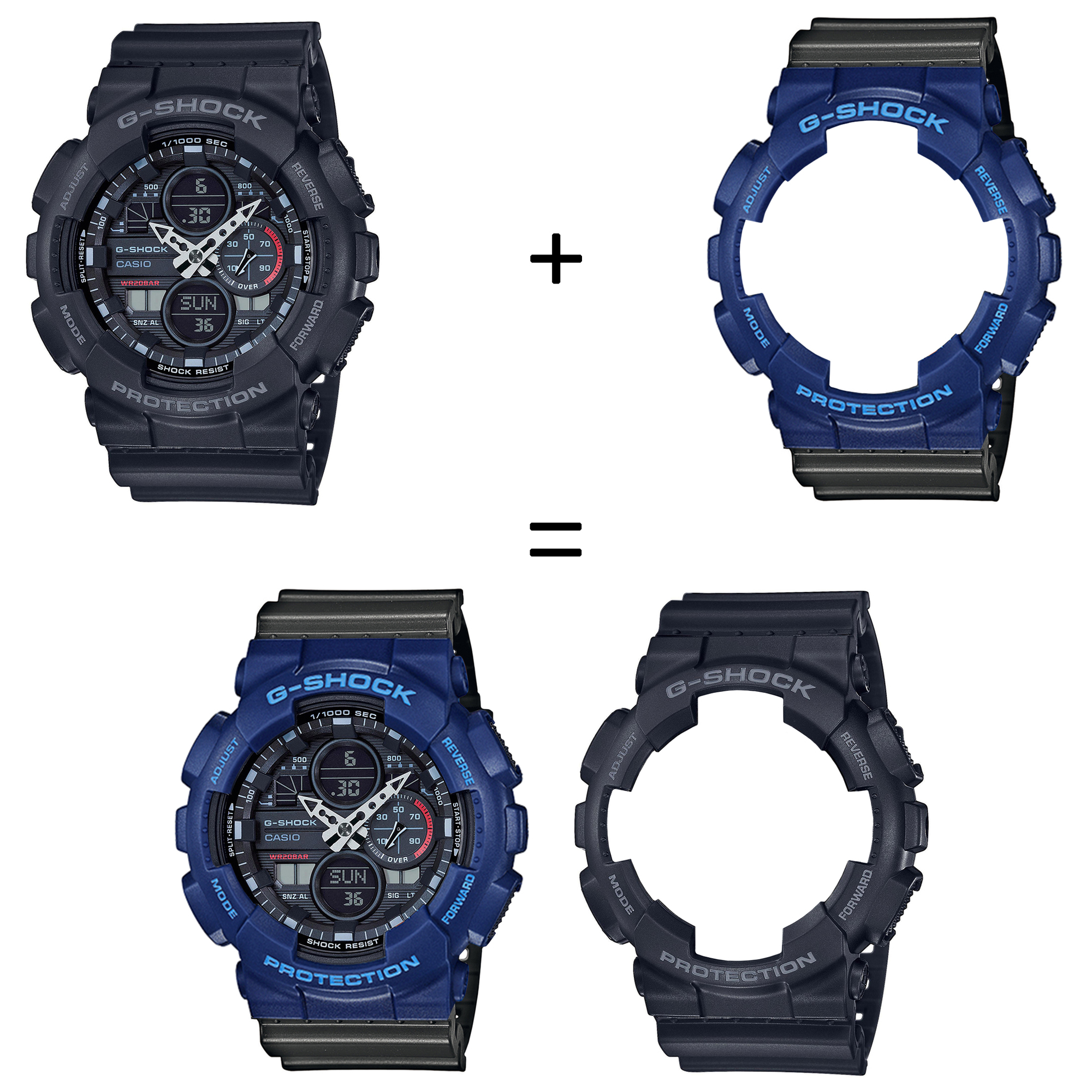 Casio SET GA-140-1A1ER + BEZEL 10527398 + PASEK 10467764 zegarek - miniatura 2