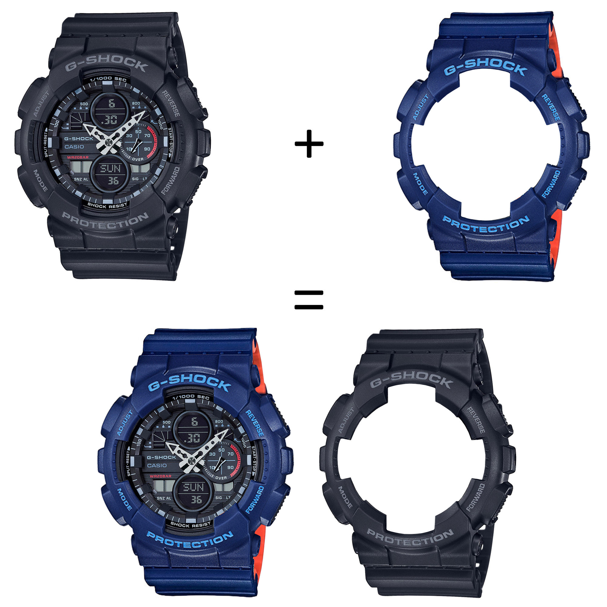 Casio SET GA-140-1A1ER + BEZEL 10527398 + PASEK 10527467 zegarek