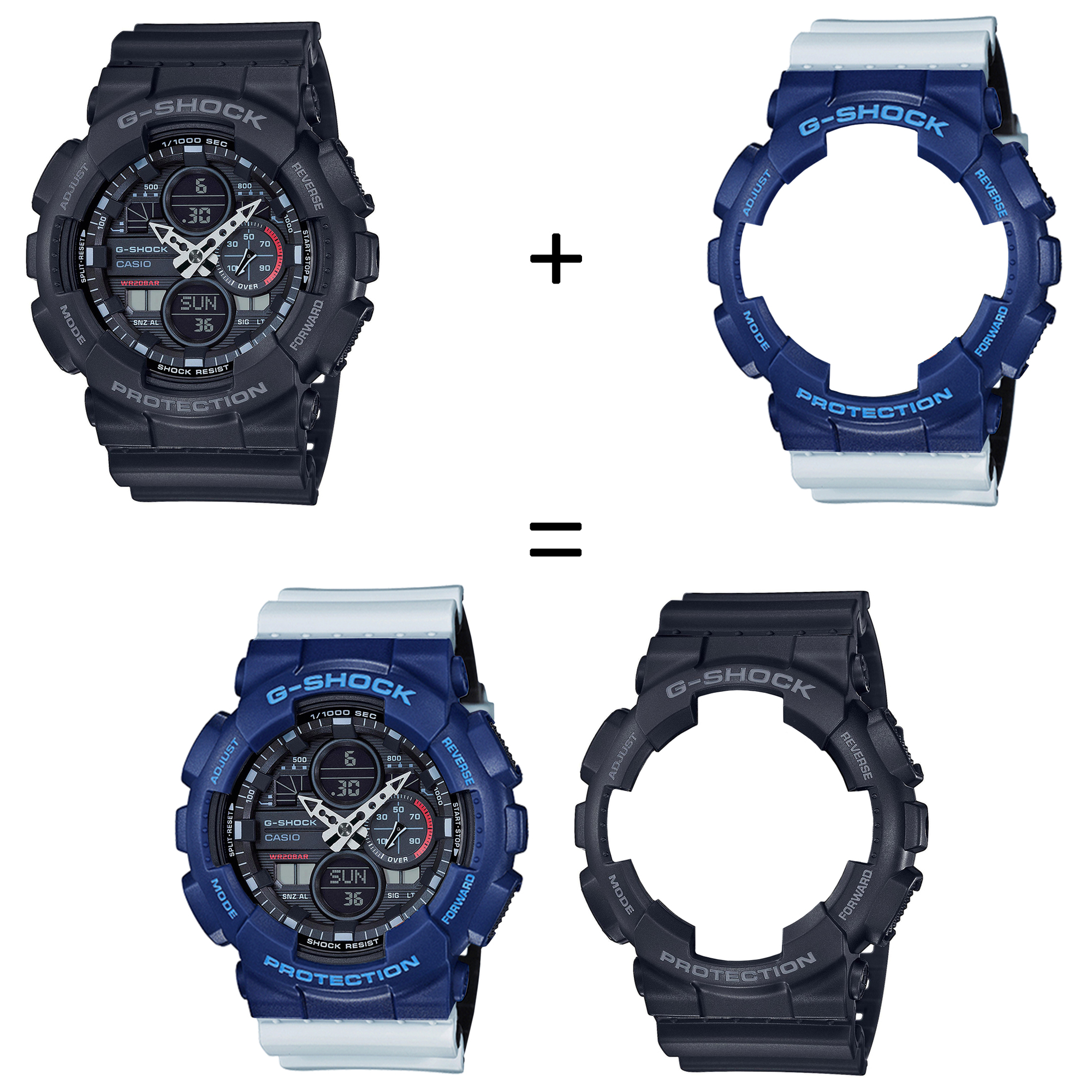 Casio SET GA-140-1A1ER + BEZEL 10527398 + PASEK 10527469 zegarek - miniatura 2