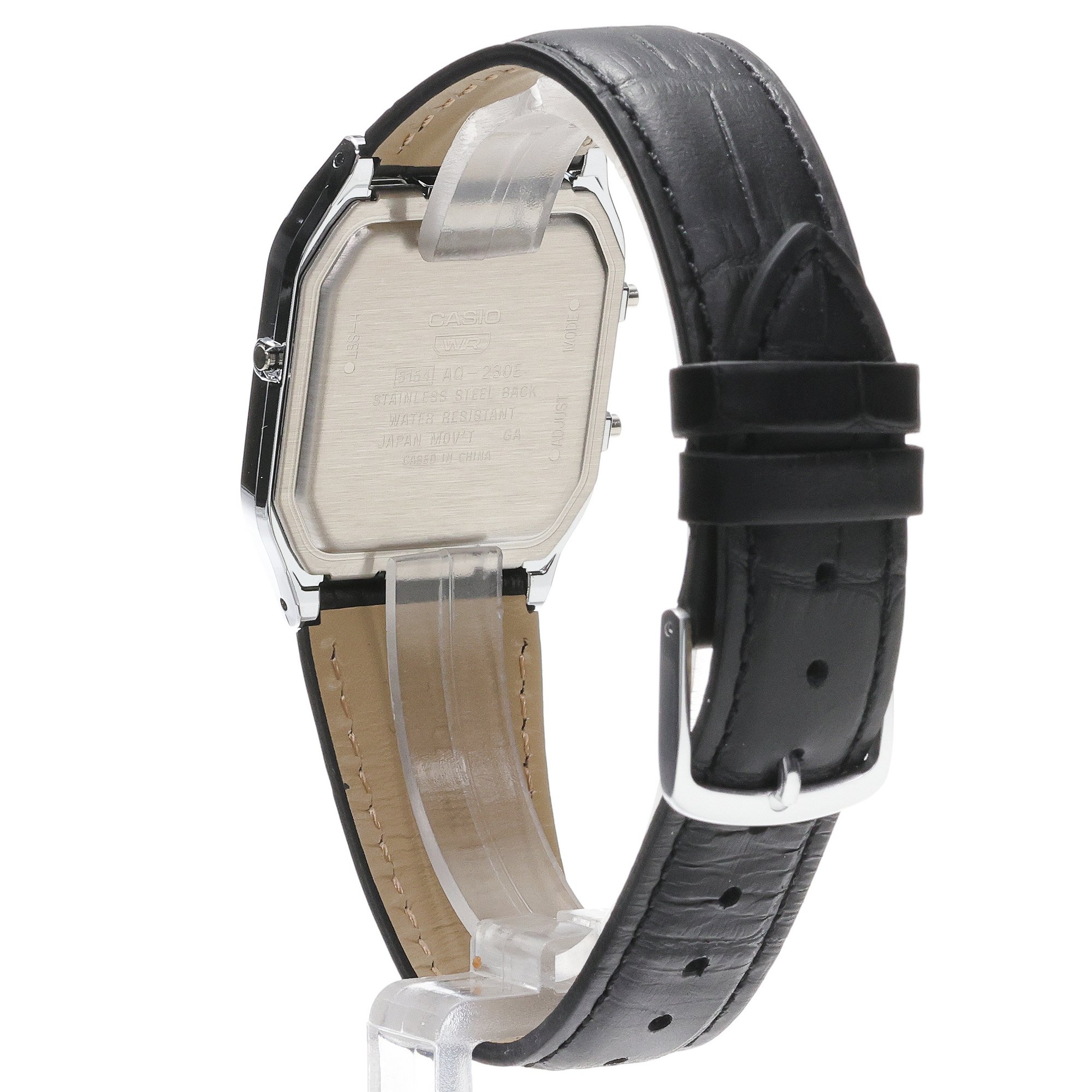 Casio Vintage AQ-230EL-1AEF zegarek srebrny retro Vintage pasek - miniatura 4