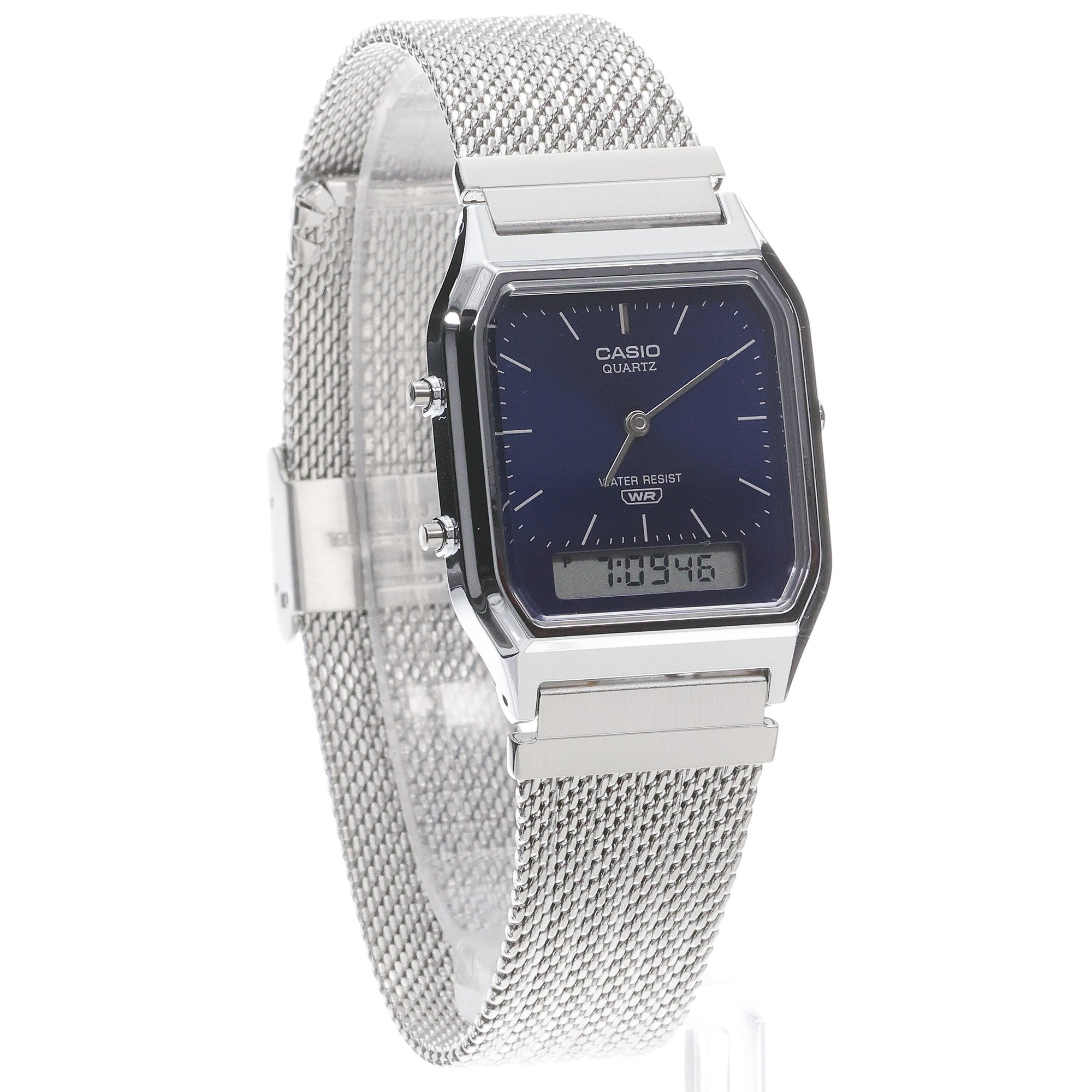 Casio Vintage AQ-230EM-2AEF Maxi VINTAGE Maxi klasyczny zegarek srebrny - miniatura 3