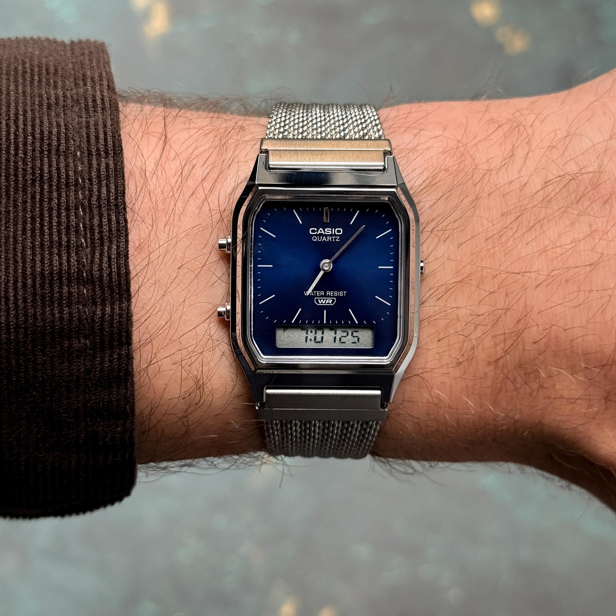 Casio Vintage AQ-230EM-2AEF VINTAGE Maxi Maxi zegarek męski klasyczny akrylowe - miniatura 11