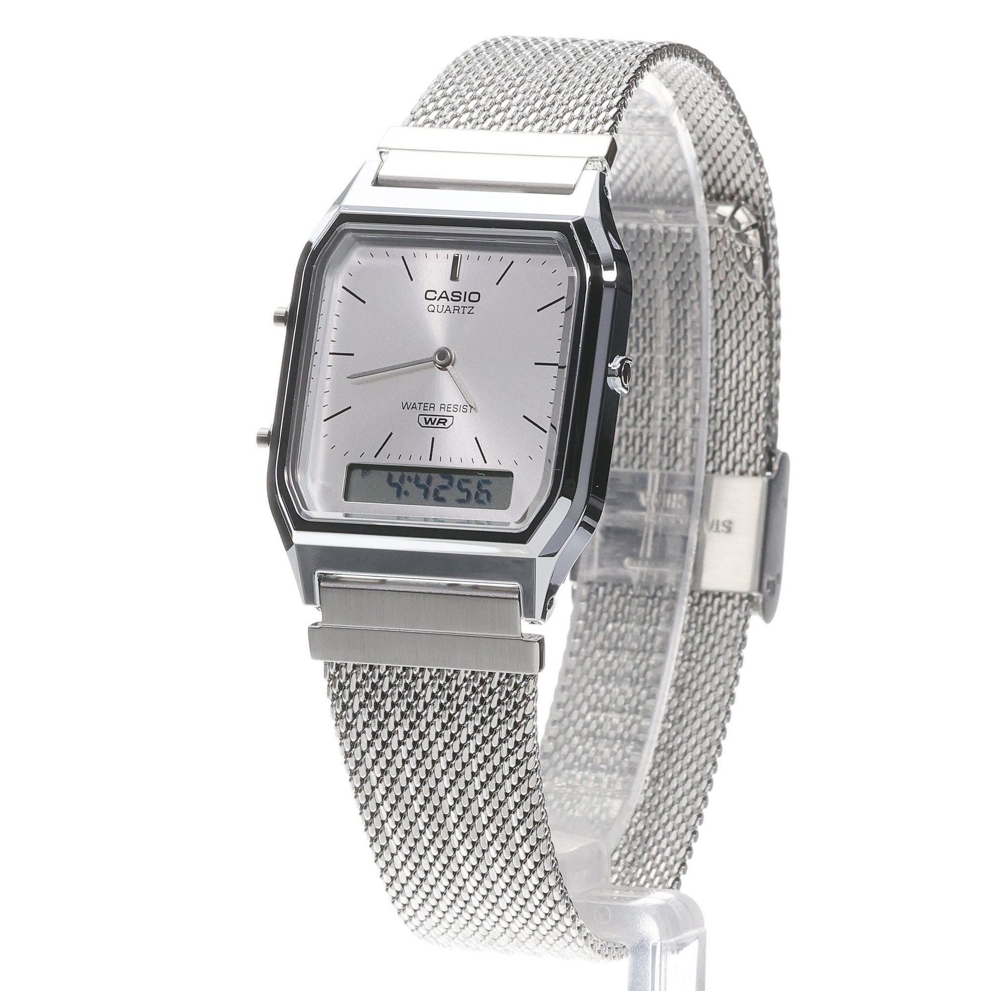 Casio Vintage AQ-230EM-7AEF Maxi VINTAGE Maxi klasyczny zegarek srebrny - miniatura 2