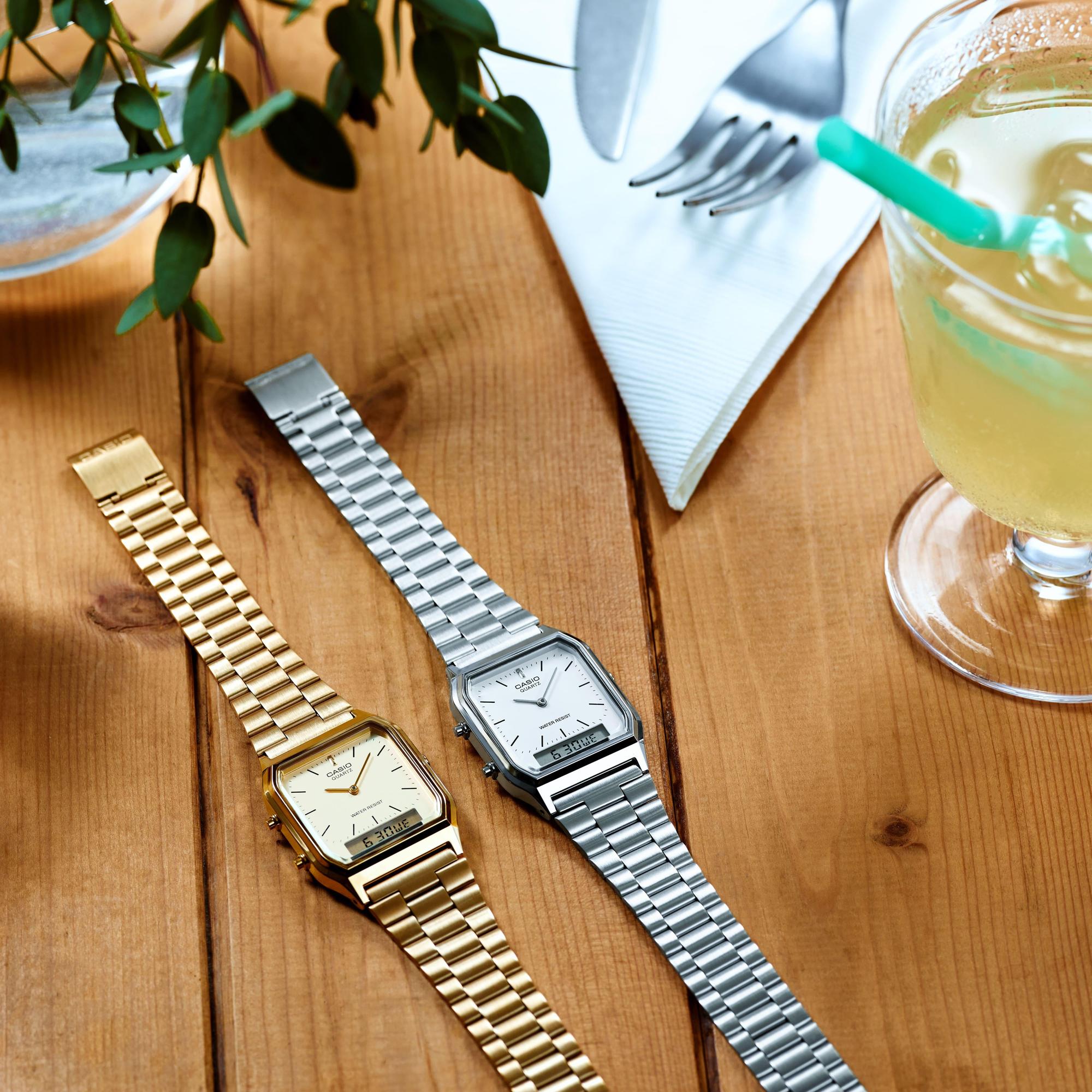 Casio Vintage AQ-230GA-9DMQYES zegarek złoty fashion-modowy Vintage bransoleta - miniatura 6