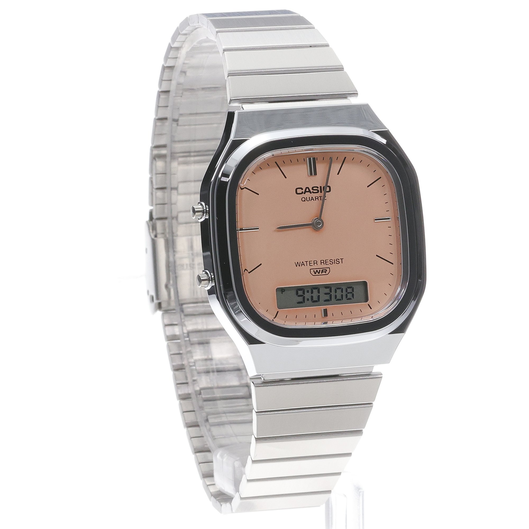 Casio Vintage AQ-240E-4AEF zegarek srebrny klasyczny Vintage bransoleta - miniatura 6