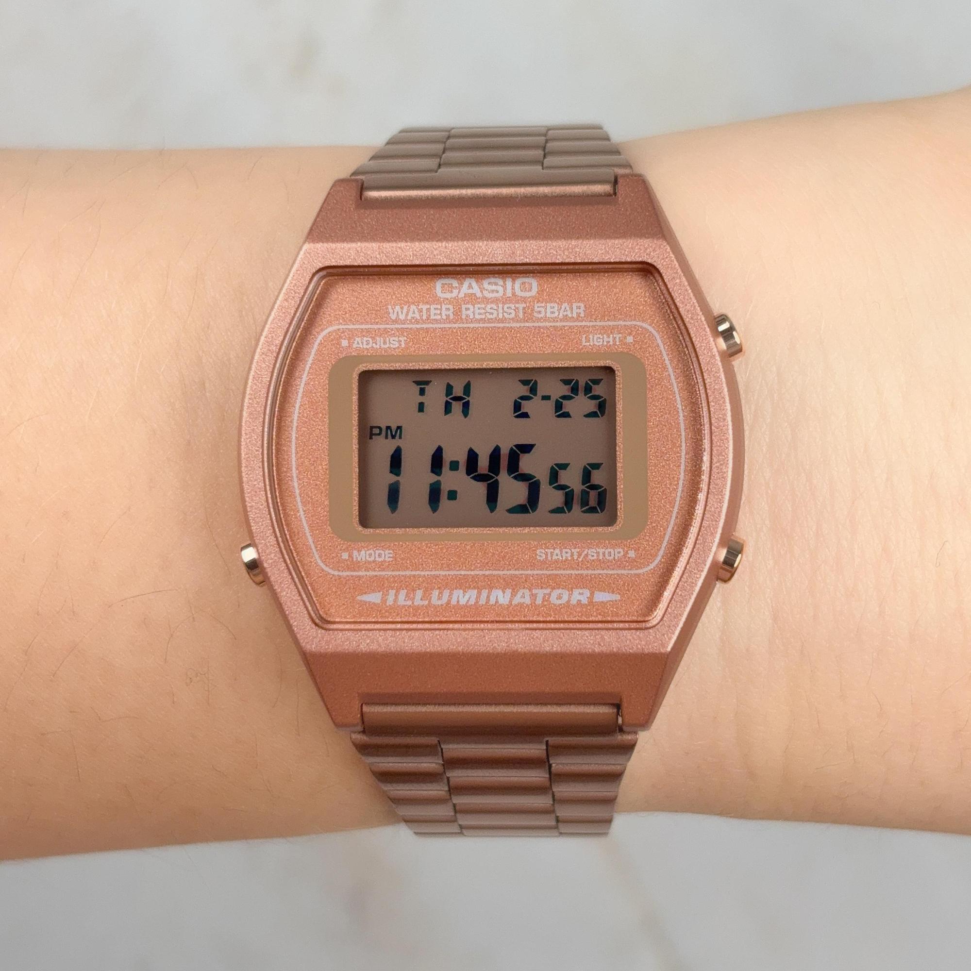 Casio Vintage B640WC-5AEF zegarek różowe złoto sportowy Vintage bransoleta - miniatura 7
