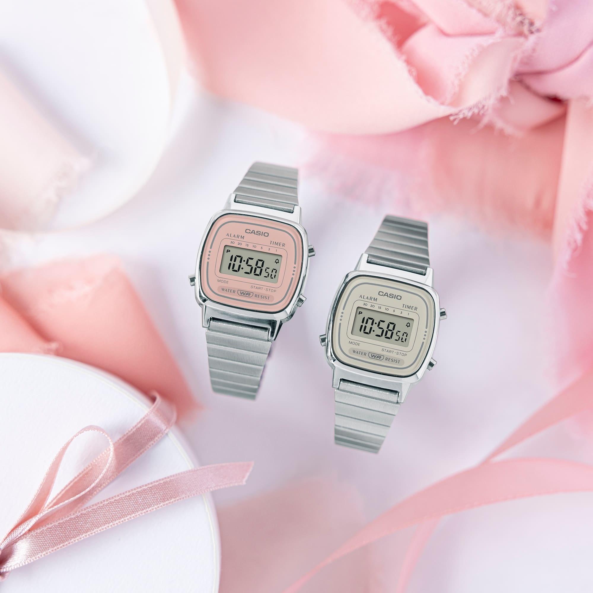 Casio Vintage LA670WEA-8AEF zegarek srebrny sportowy VINTAGE Mini bransoleta