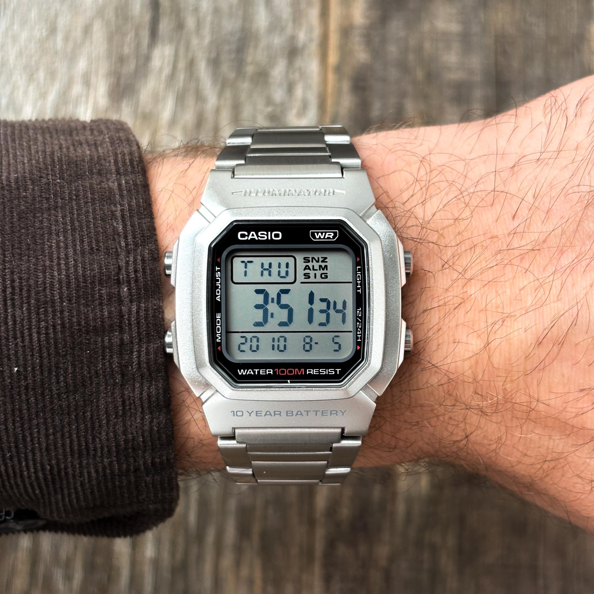 Casio W-800HD-1AVEF zegarek srebrny sportowy Sportowe bransoleta - miniatura 5
