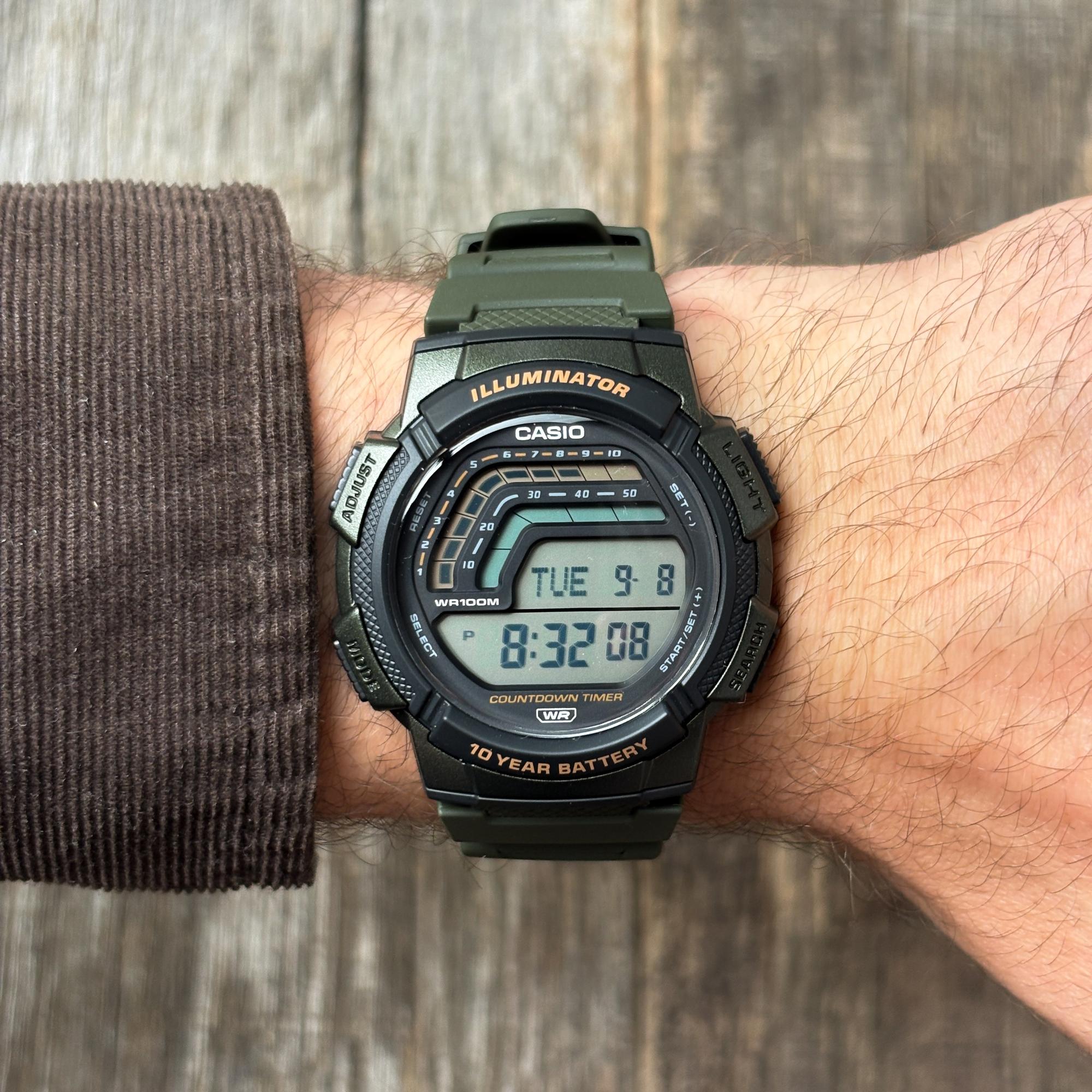 Casio WS-1800-3AVEF zegarek zielony sportowy Sportowe pasek