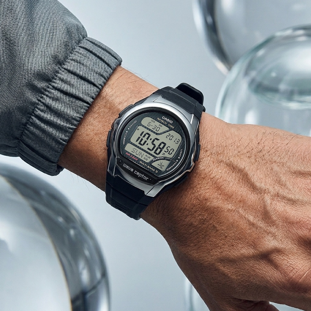 Casio WV-58R-1AEF męski zegarek Waveceptor pasek - miniatura 3
