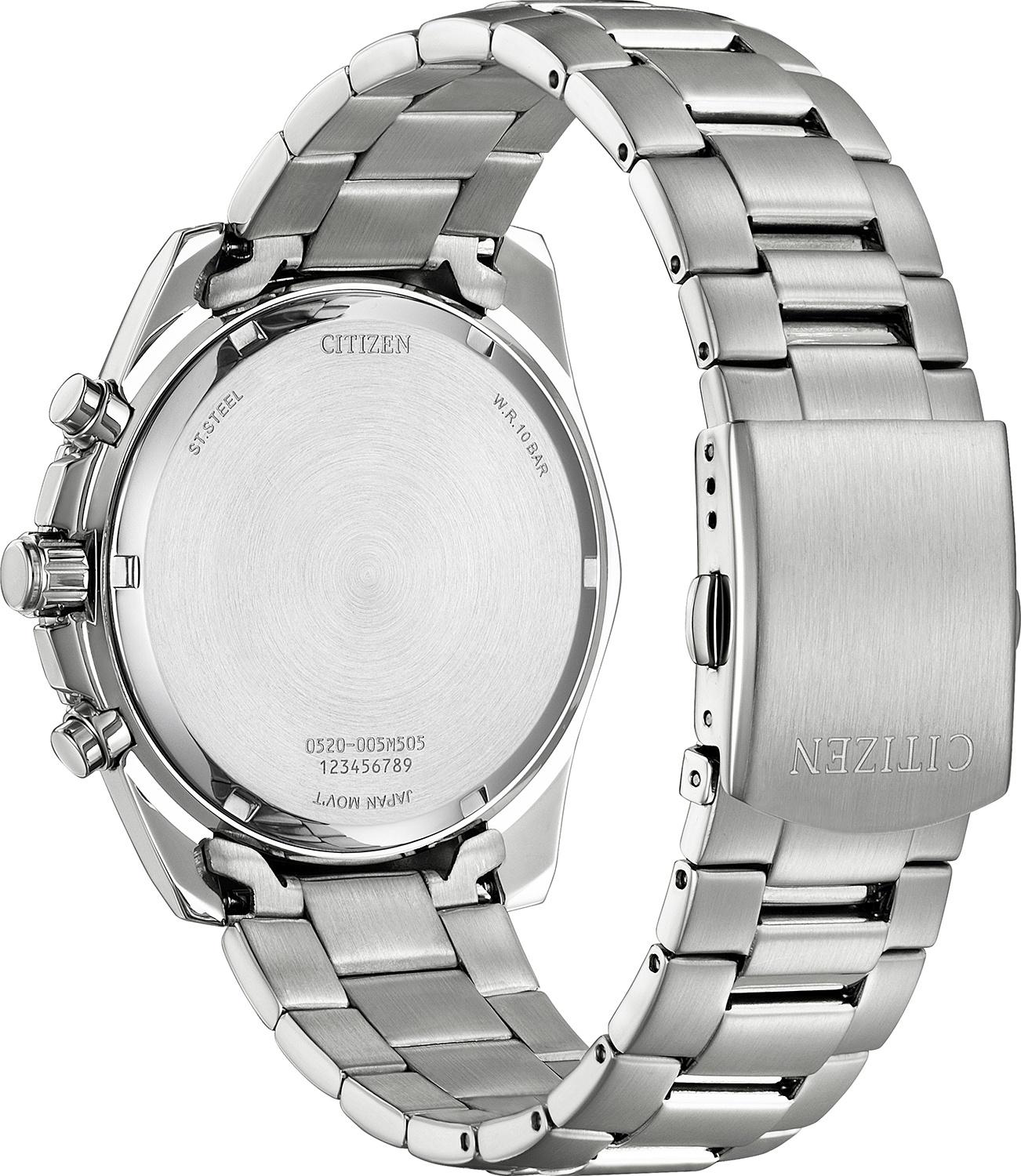 Citizen AN8201-57L Quartz Chronograph Chrono sportowy zegarek srebrny