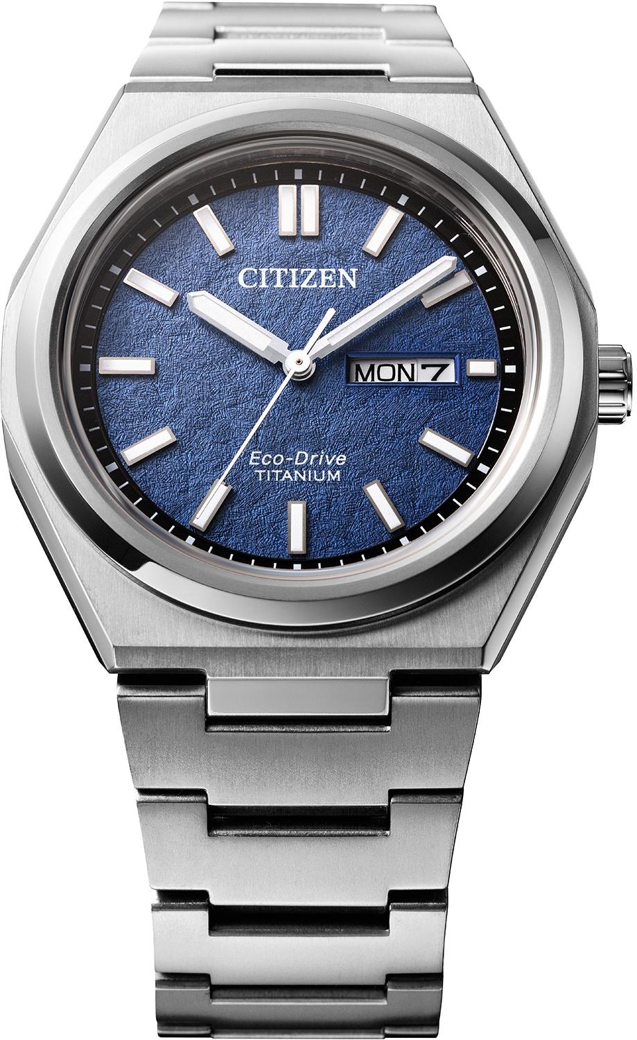 Citizen AW0130-85LC męski zegarek Titanium bransoleta