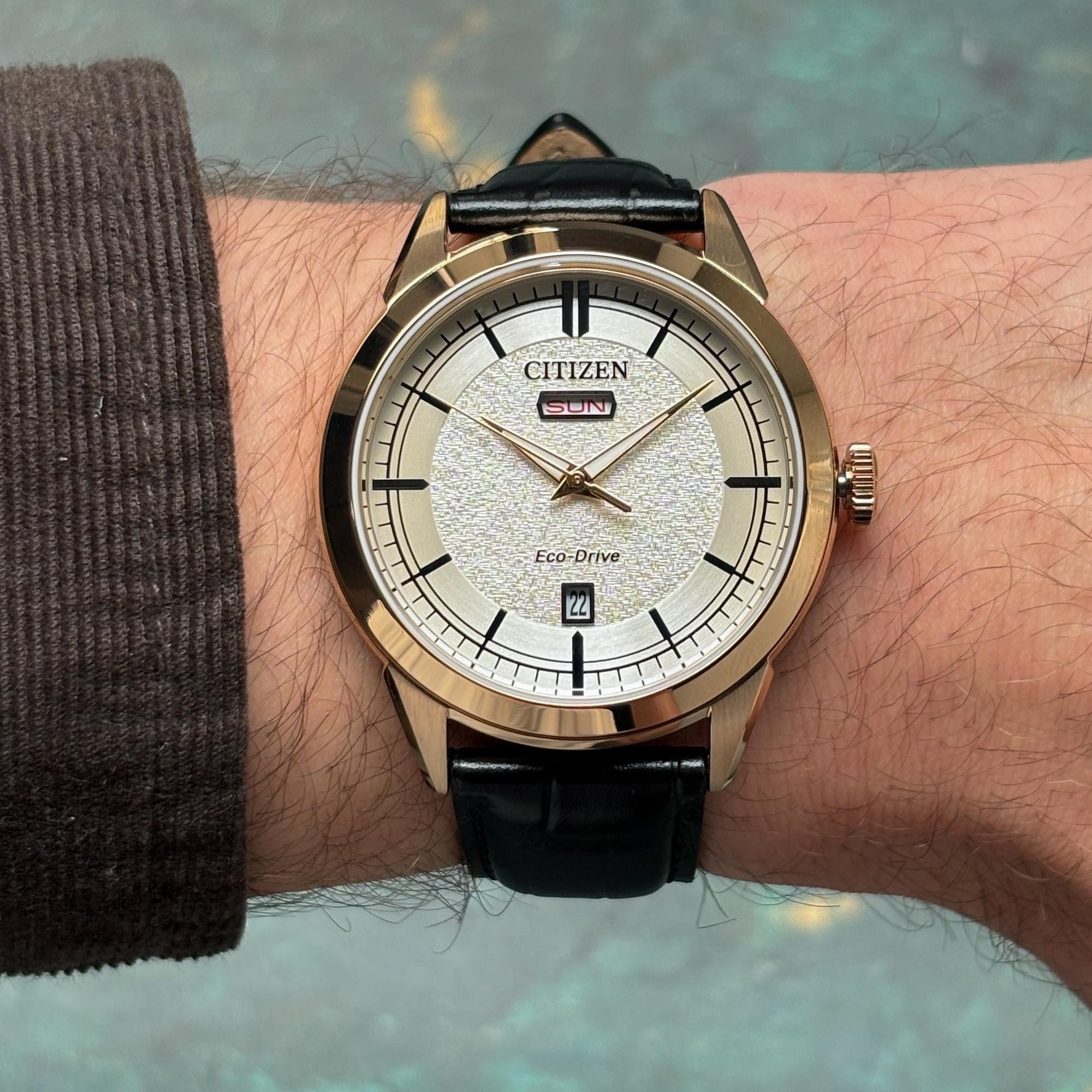 Citizen AW0153-04AC zegarek złoty klasyczny Elegance pasek - miniatura 8