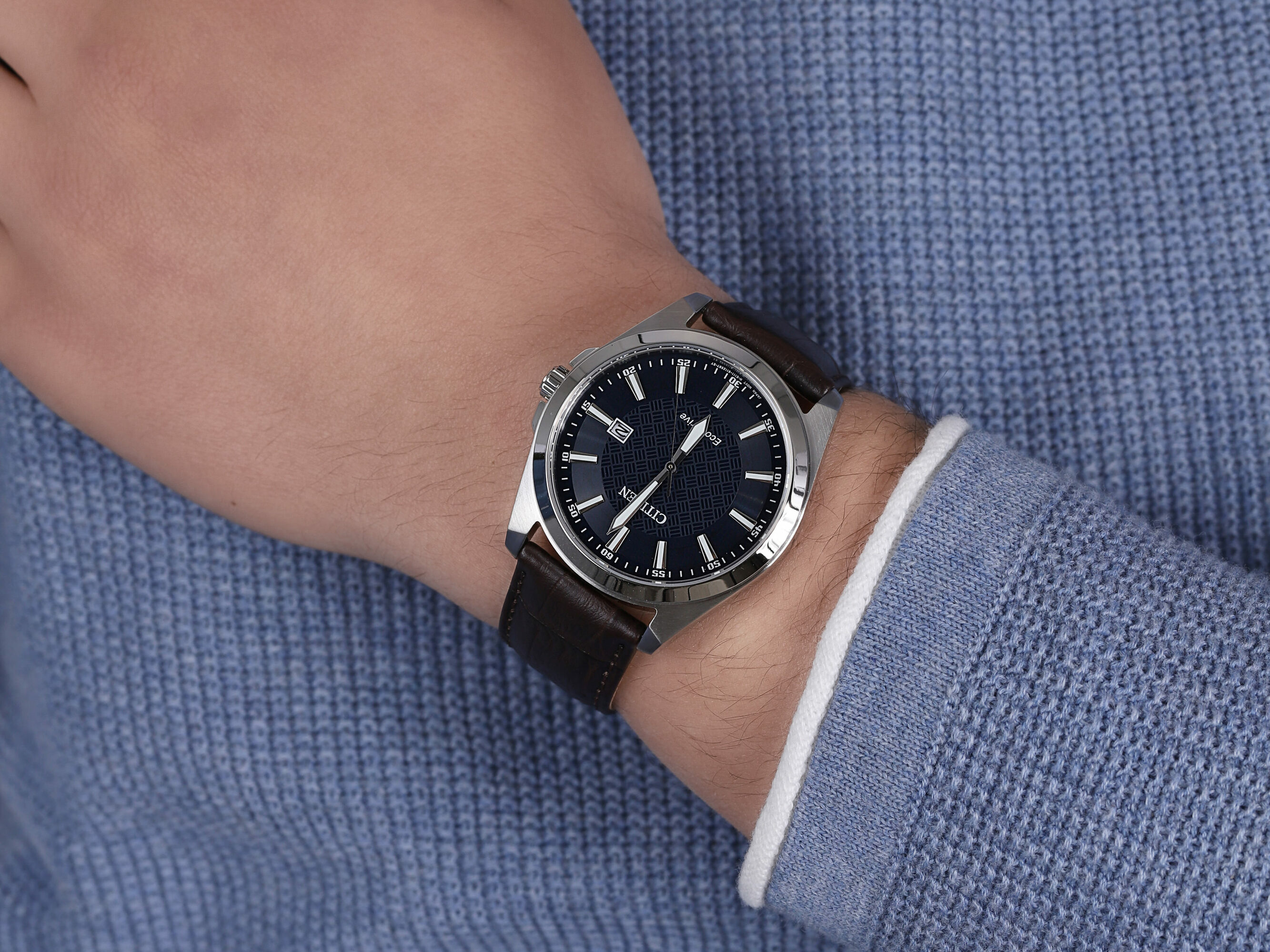 Citizen BM7108-22L Ecodrive zegarek męski klasyczny szafirowe - miniatura 2