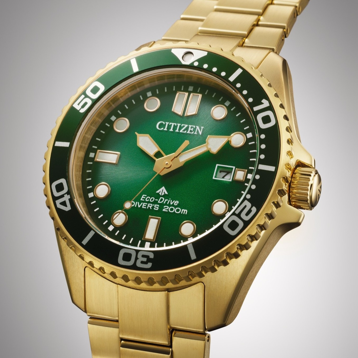Citizen BN0262-59W Eco-Drive Diver Promaster sportowy zegarek złoty - miniatura 6