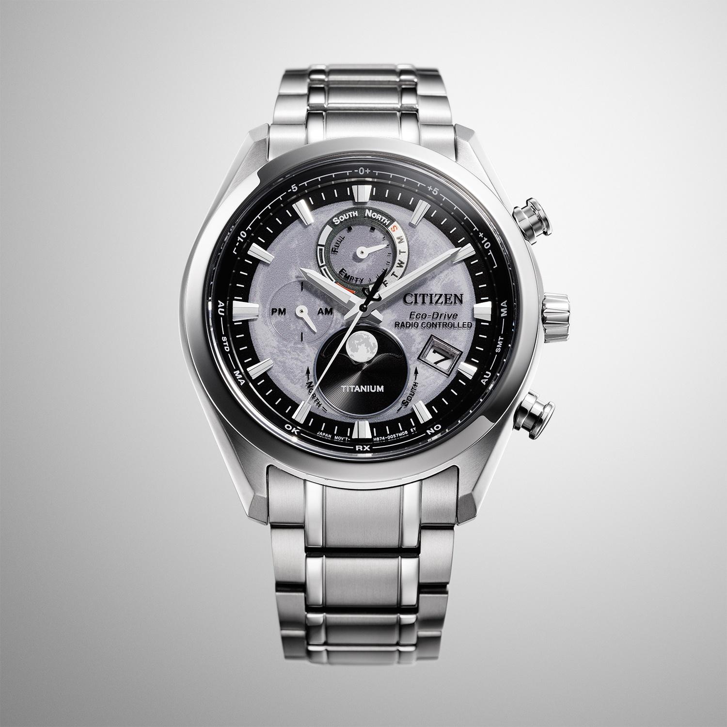 Citizen BY1010-81H Radio Controlled Tsuki-yomi Moonphase Eco-Drive zegarek klasyczny Radio Controlled