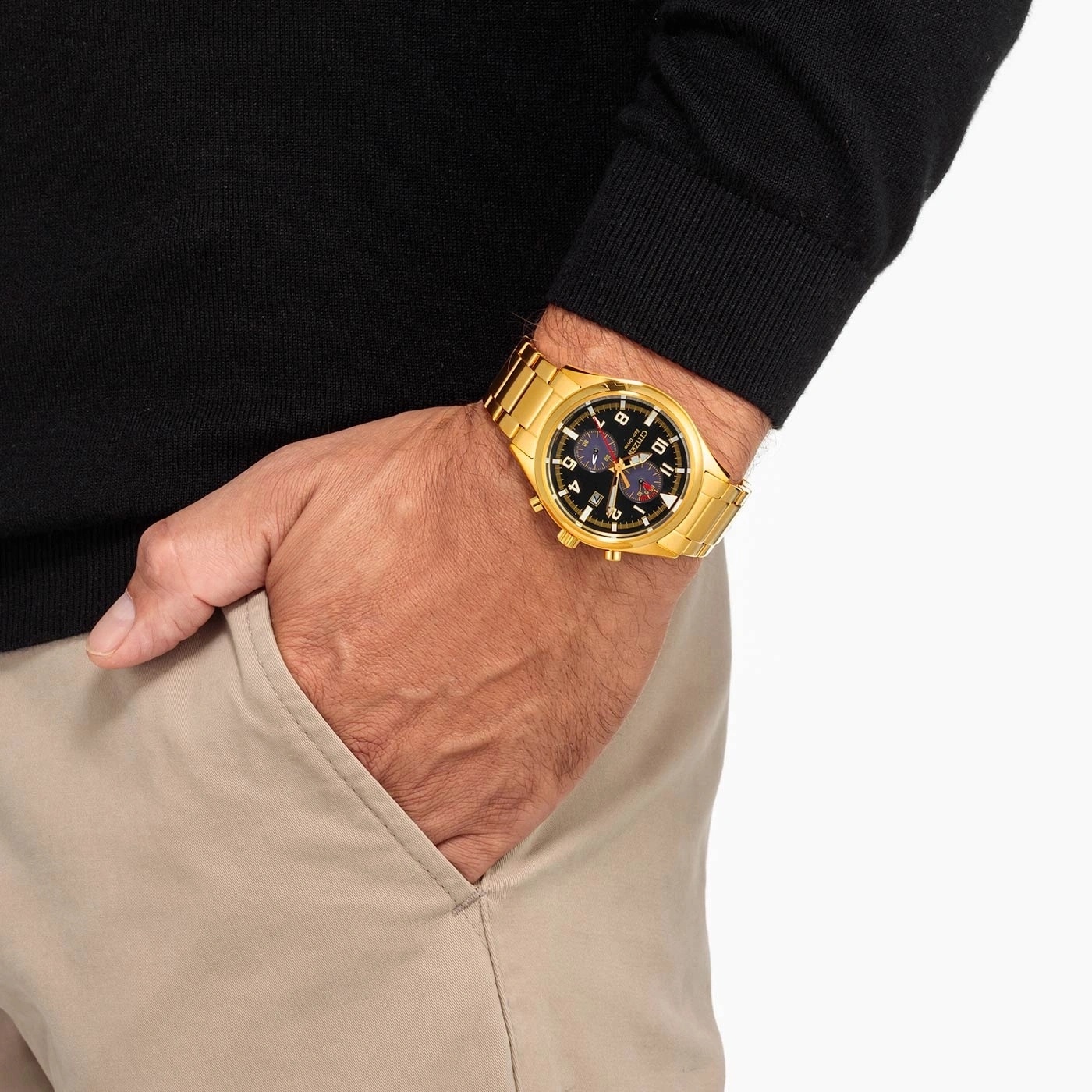 Citizen CA7022-87E zegarek złoty sportowy Sport bransoleta - miniatura 5