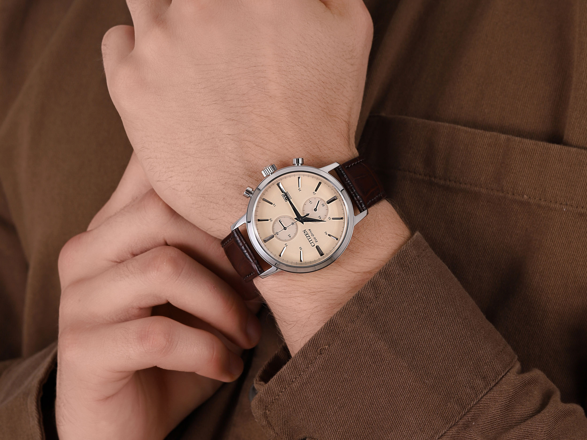 Citizen CA7061-26X zegarek srebrny klasyczny Ecodrive pasek - miniatura 2