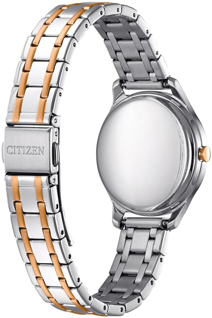 Citizen EM0506-77A zegarek srebrny klasyczny Ecodrive bransoleta