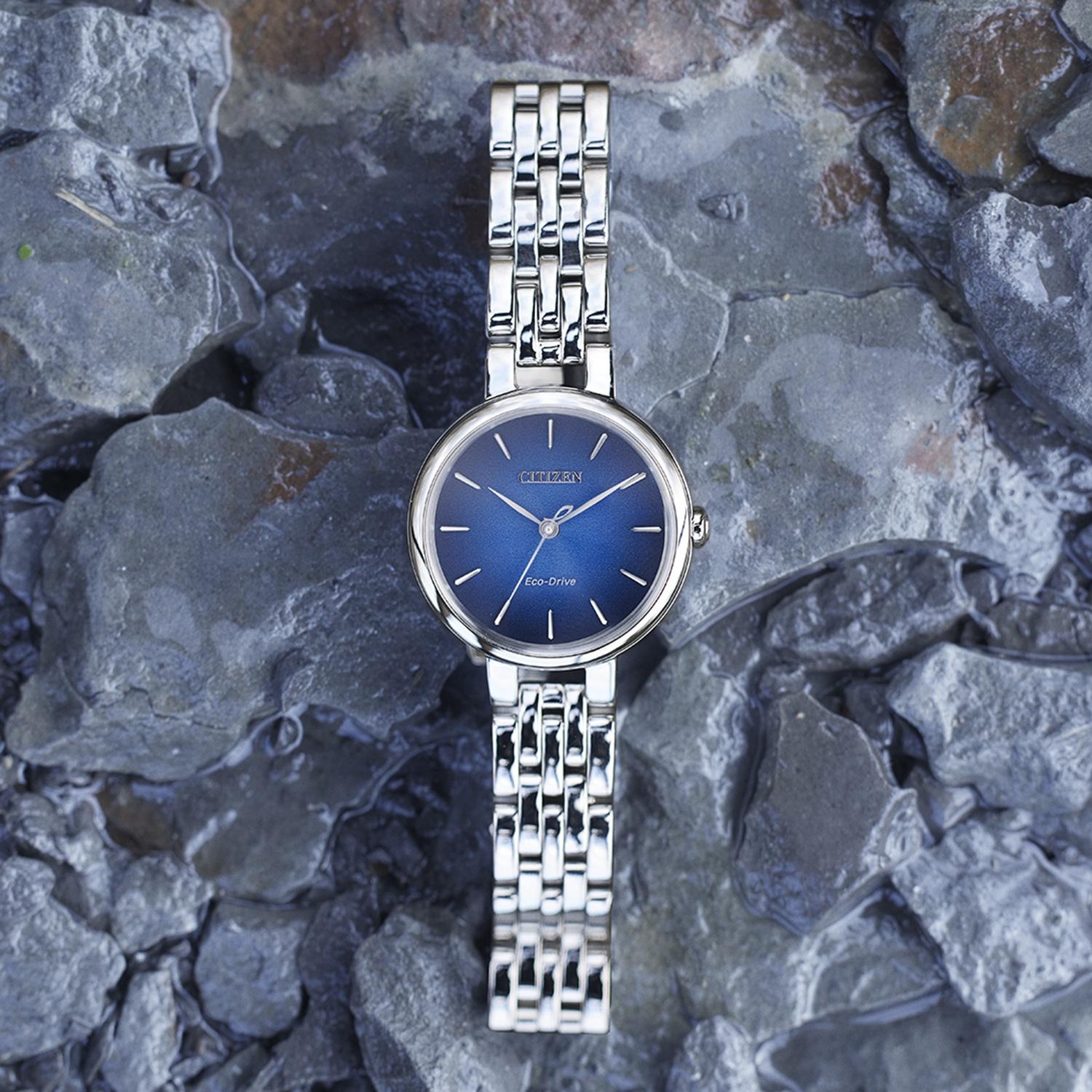 Citizen EM0990-81L zegarek srebrny klasyczny Lady bransoleta