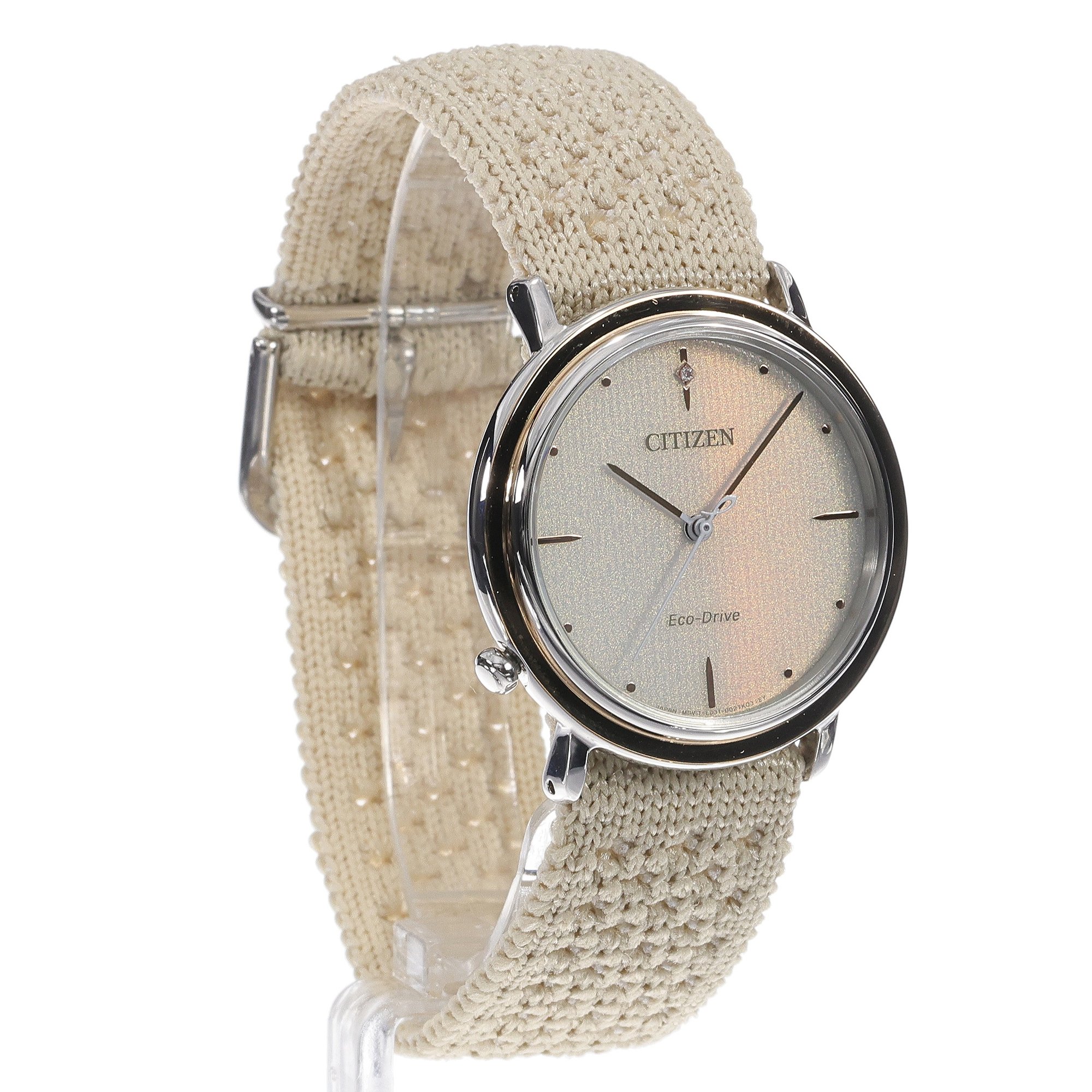 Citizen EM1006-40A zegarek srebrny klasyczny Lady pasek