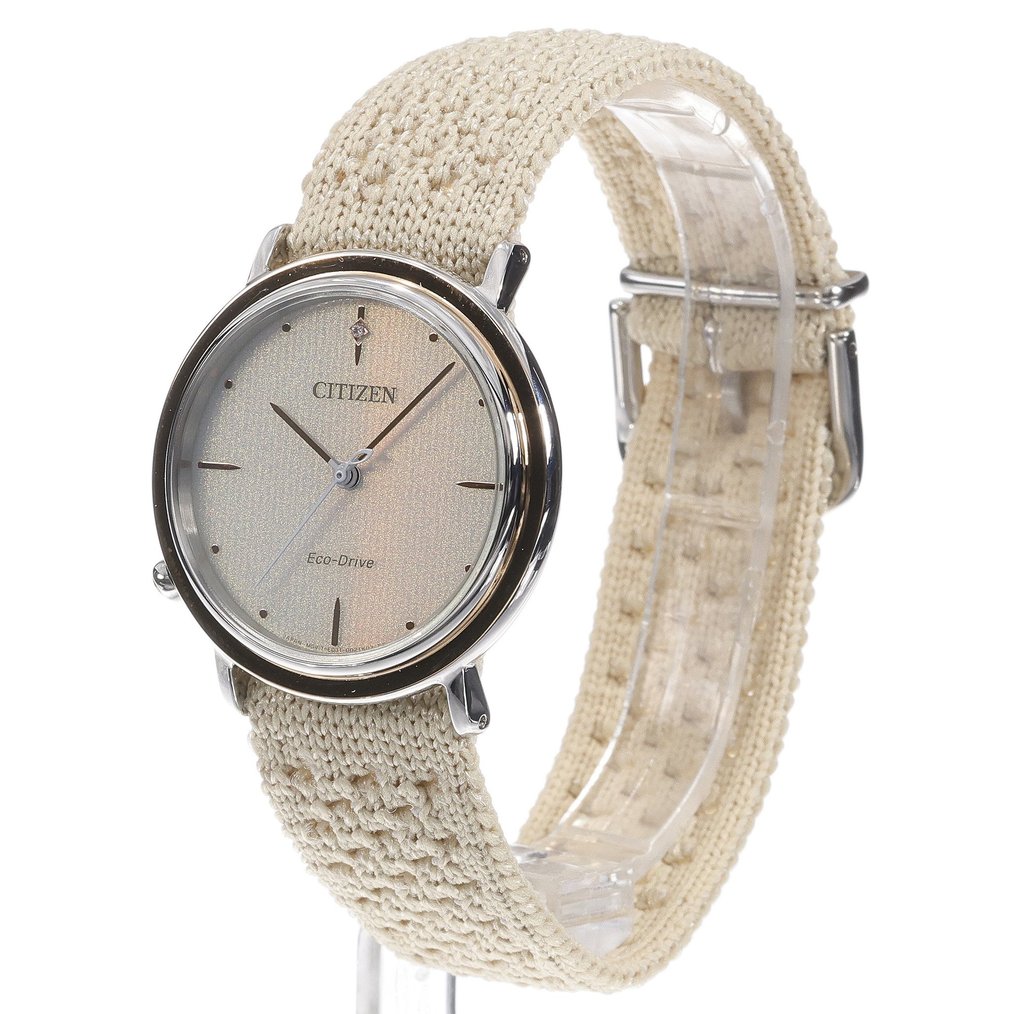 Citizen EM1006-40A zegarek srebrny klasyczny Lady pasek