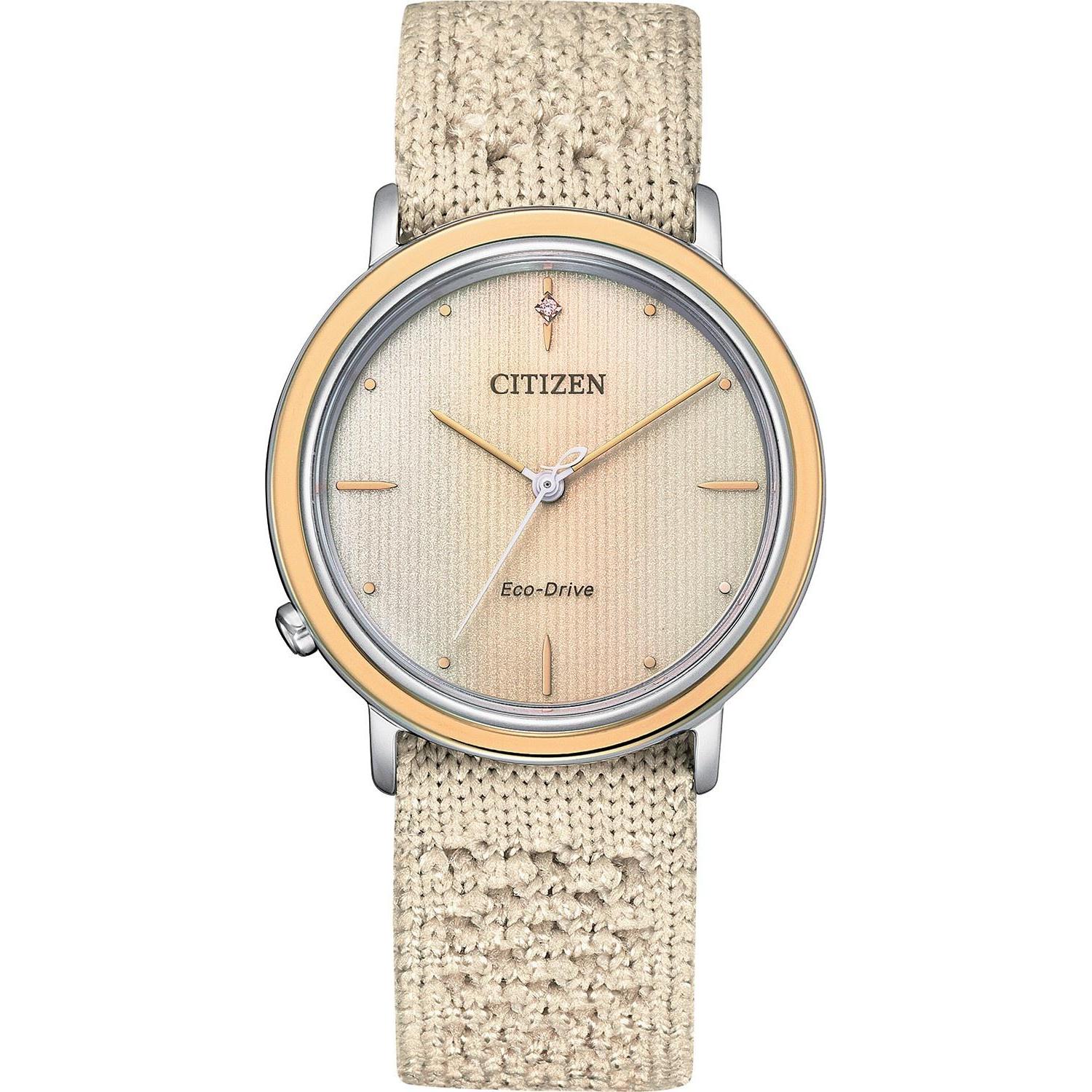 Citizen EM1006-40A zegarek srebrny klasyczny Lady pasek