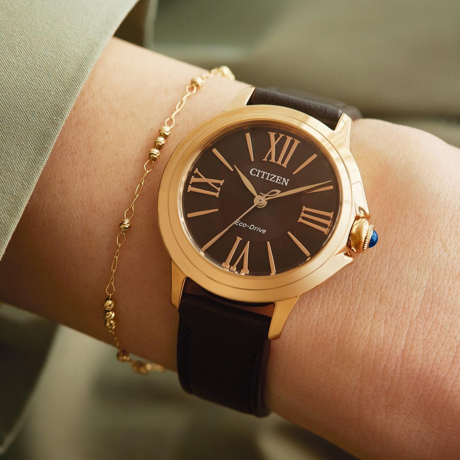 Citizen EM1163-09X zegarek damski Ecodrive różowe złoto
