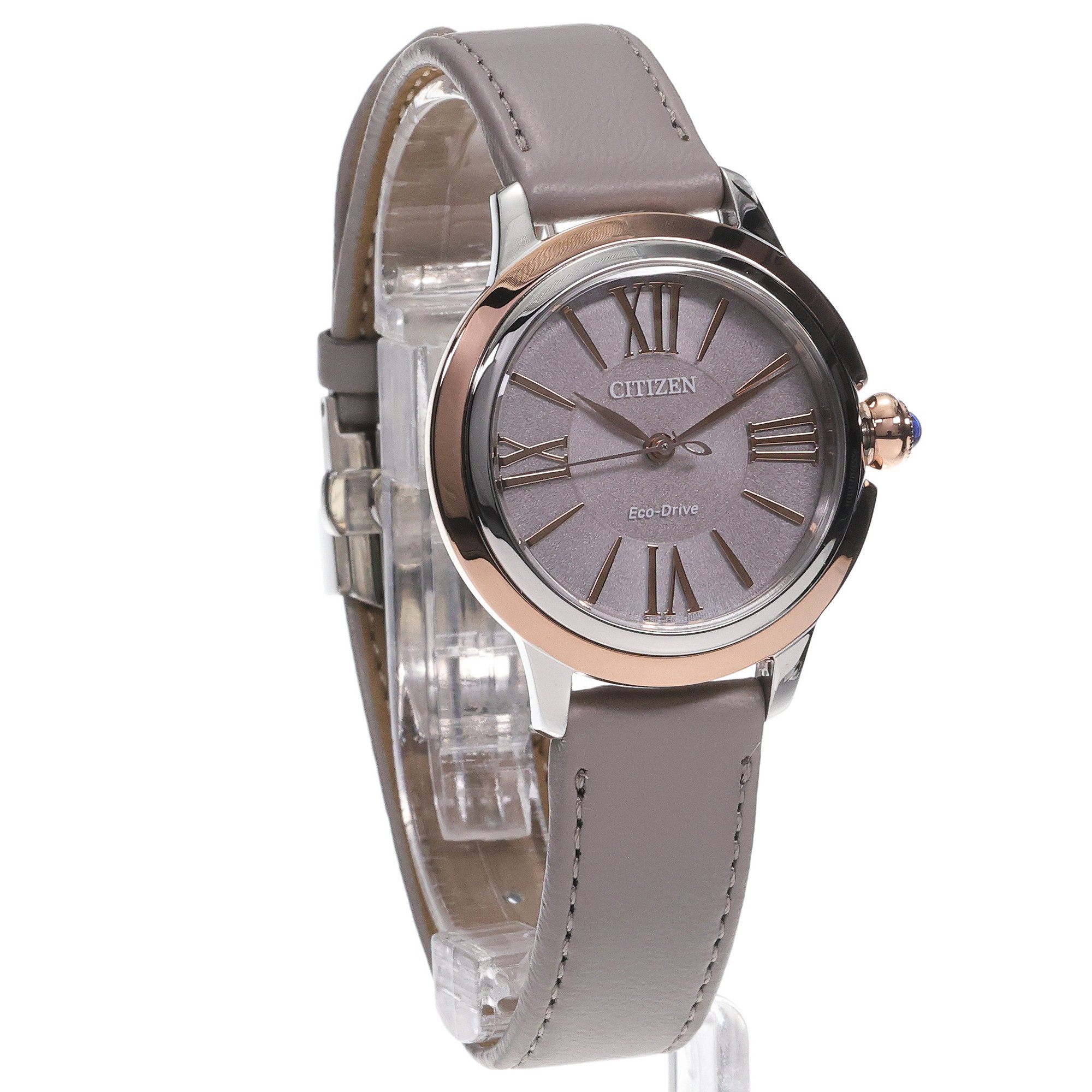 Citizen EM1166-01Z zegarek srebrny elegancki Ecodrive pasek