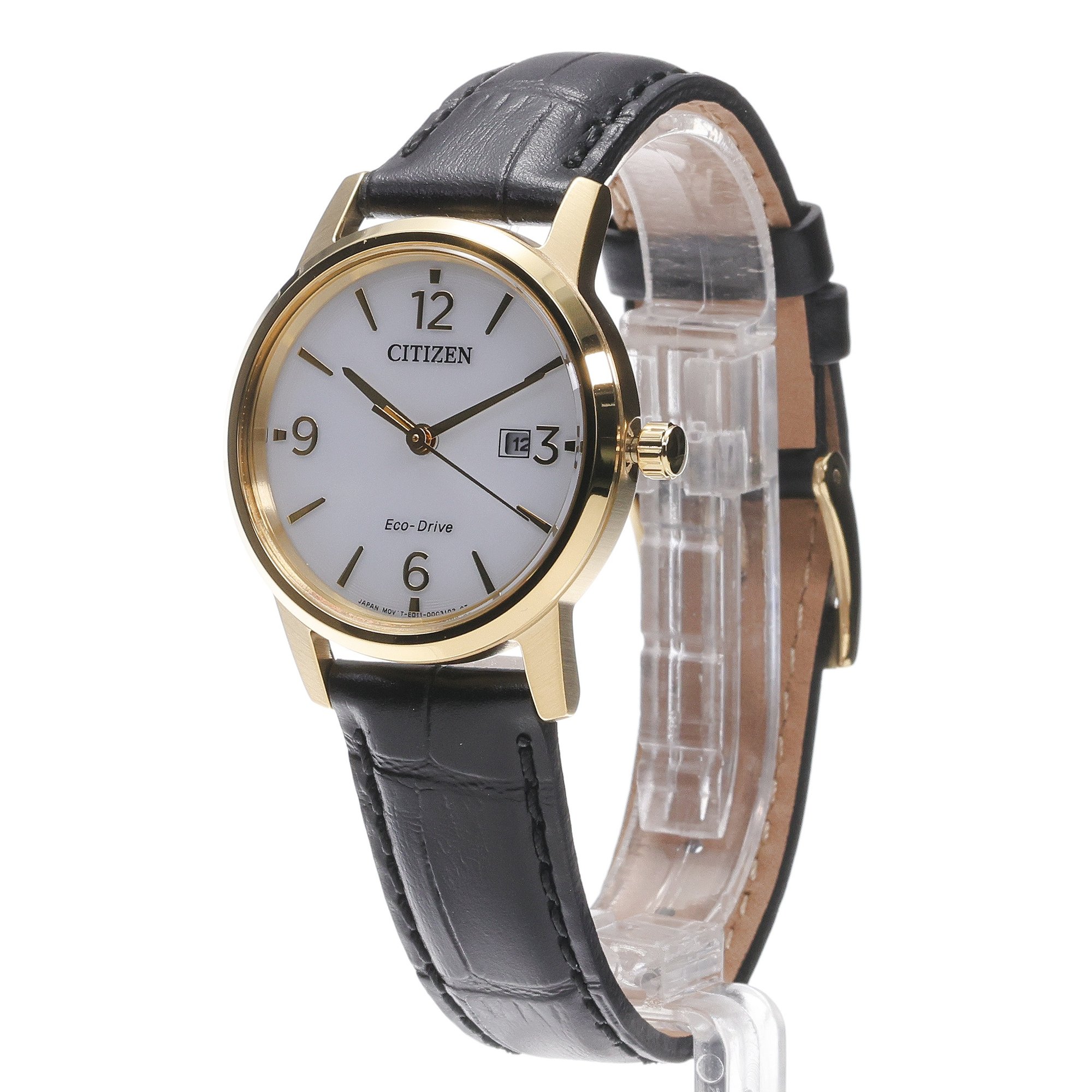 Citizen EW2722-01A zegarek złoty klasyczny Ecodrive pasek
