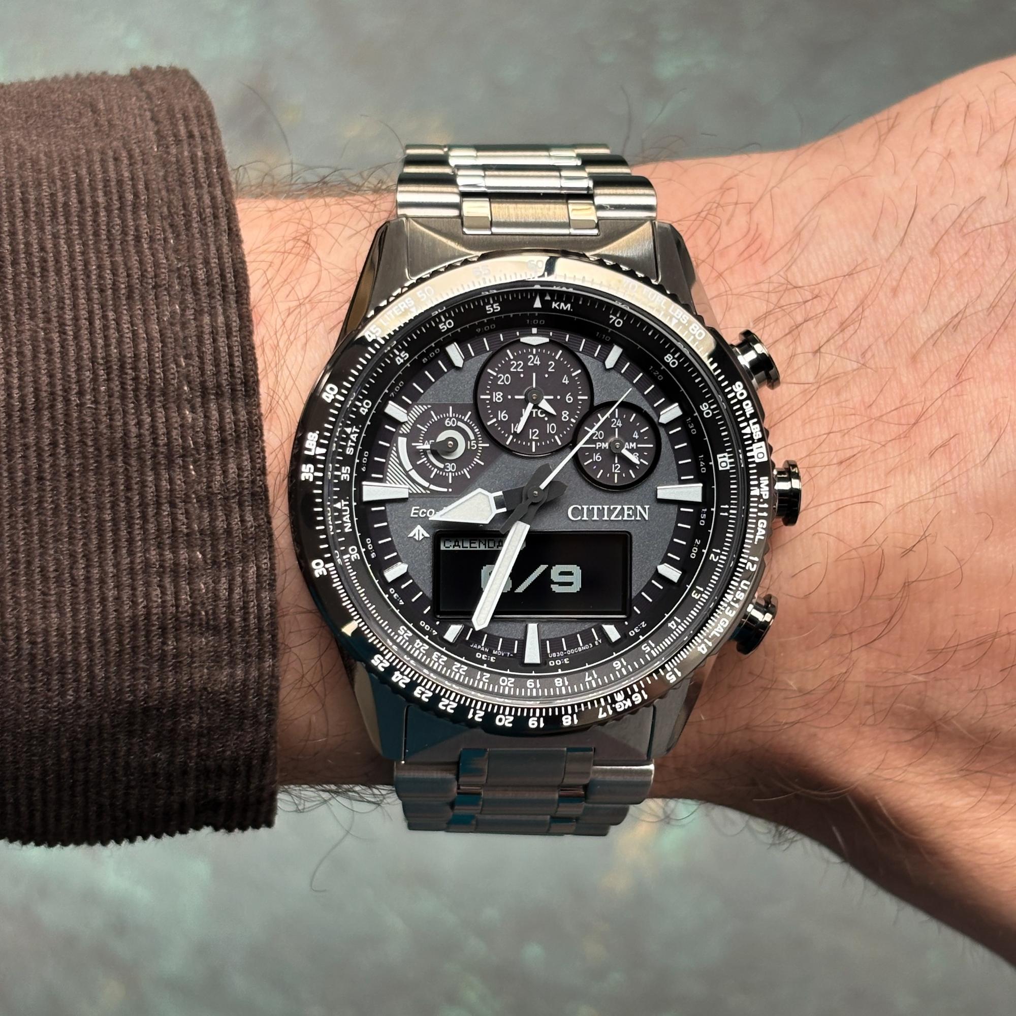 Citizen JV2006-55H Sky Promaster lotniczy zegarek srebrny