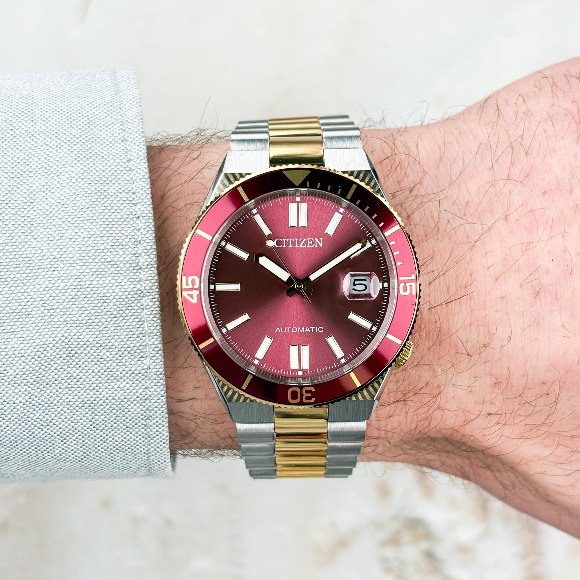 Citizen NJ0234-58X Tsuyosa Shore Automatic Męskie klasyczny zegarek srebrny
