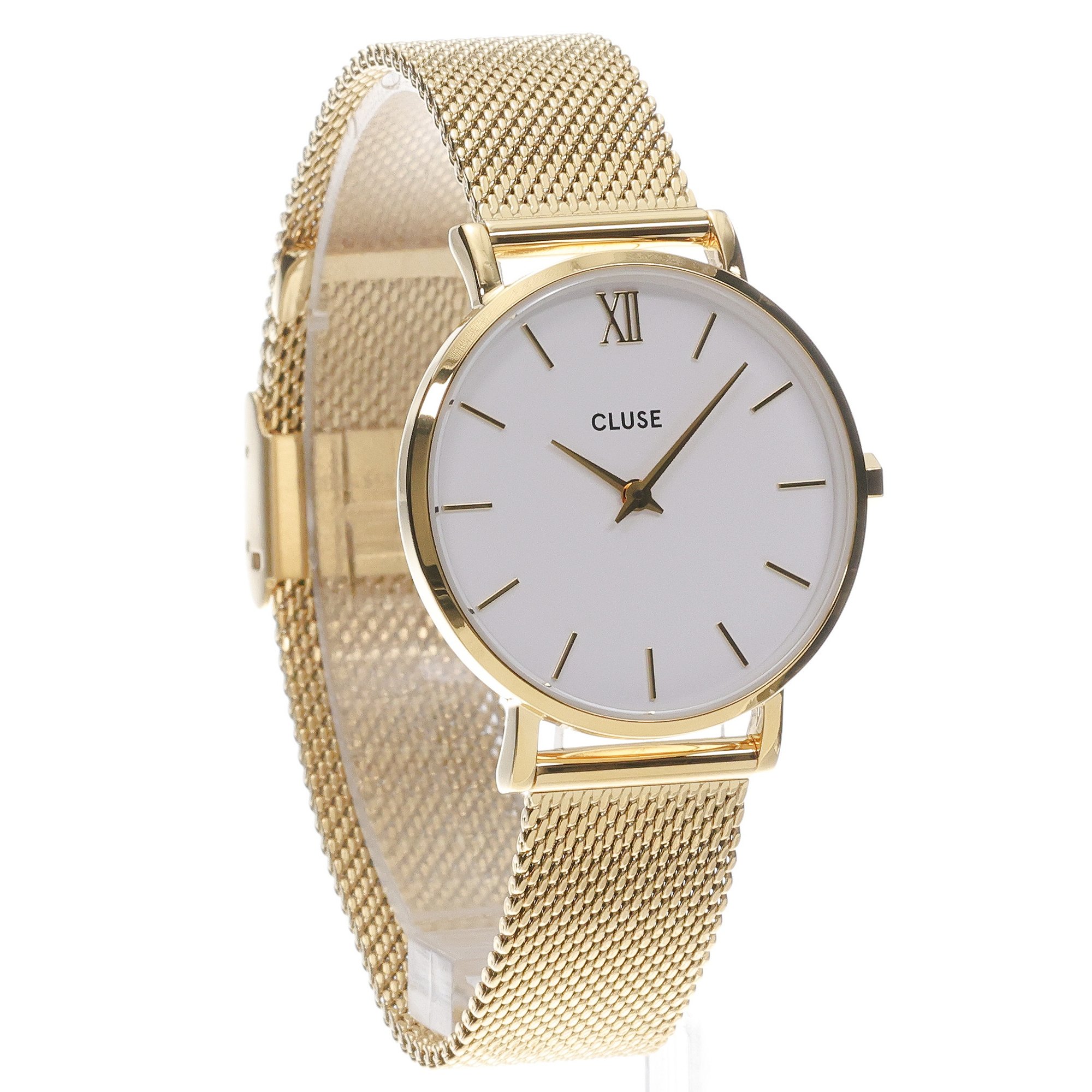 Cluse CG10215 Minuit White Flat Snake Gold Gift Box Minuit klasyczny zegarek złoty - miniatura 3