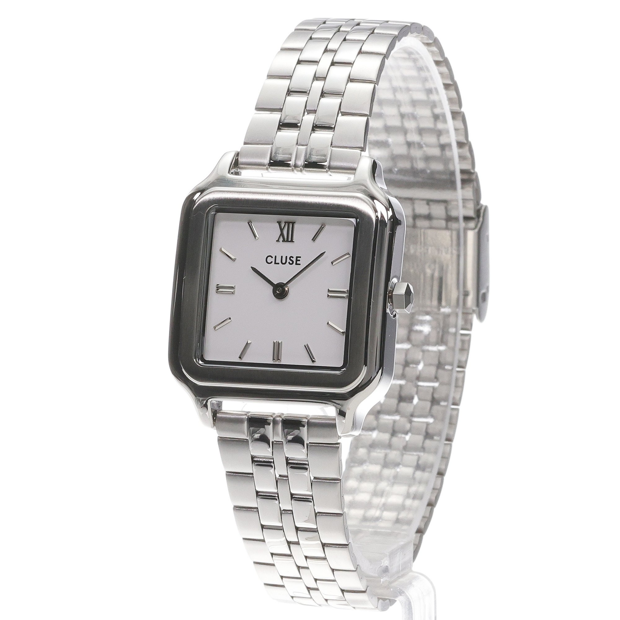 Cluse CG11902 White Dial x Eleve Tennis Bracelet Set Gracieuse fashion-modowy zegarek srebrny