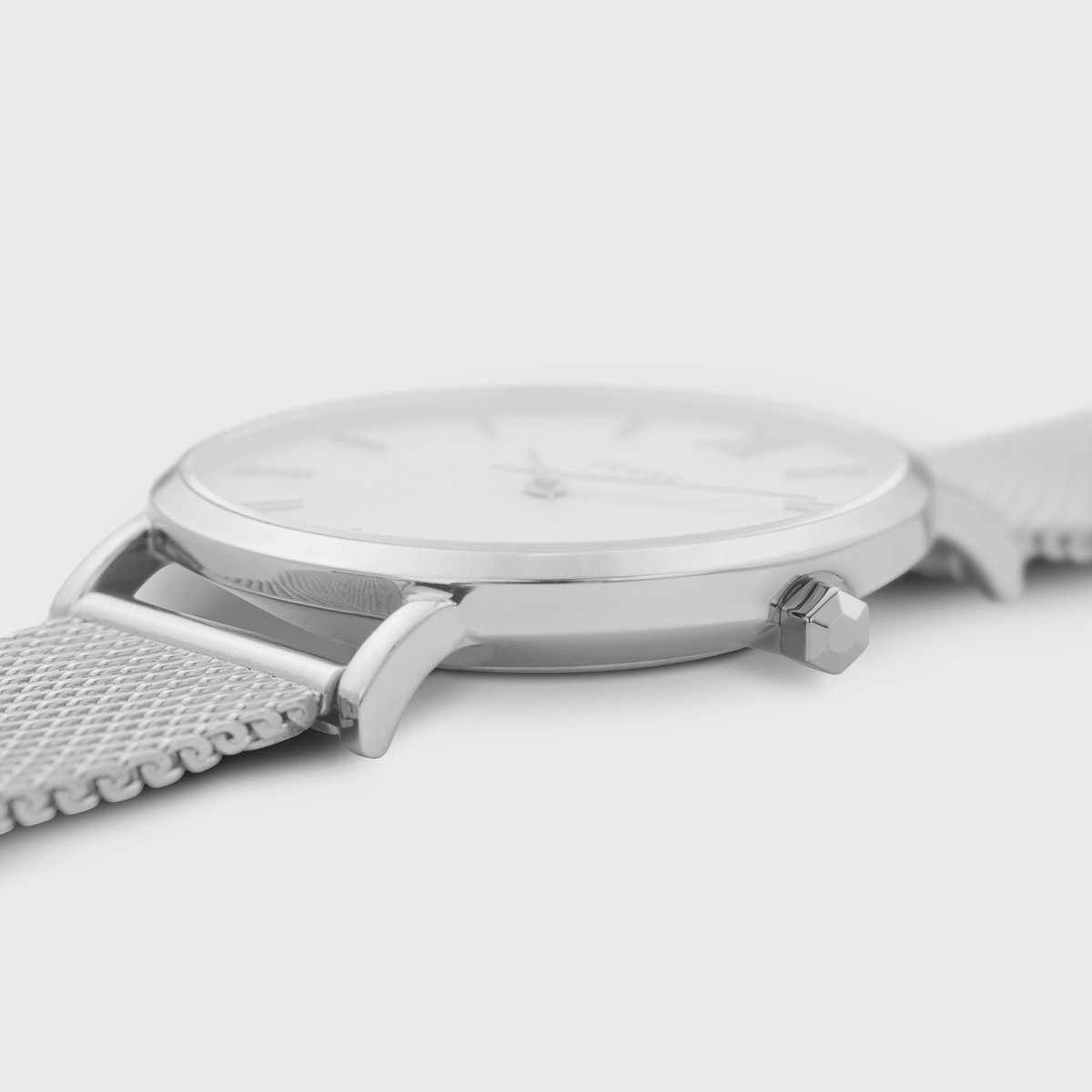 Cluse CW0101203002 Minuit Mesh Silver/White zegarek damski klasyczny mineralne - miniatura 3