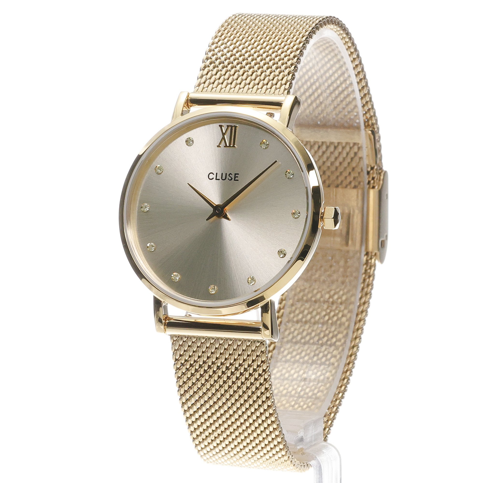 Cluse CW10204 Minuit Mesh Crystals-Full Gold zegarek damski fashion-modowy mineralne - miniatura 2