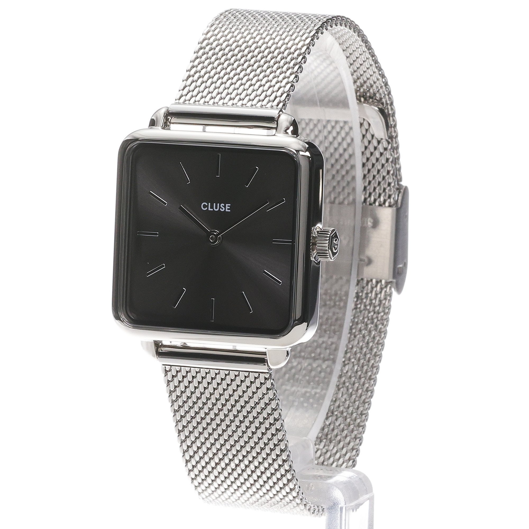 Cluse CW10307 La Tetragone Mesh Dark Grey Silver Colour zegarek damski klasyczny mineralne - miniatura 2