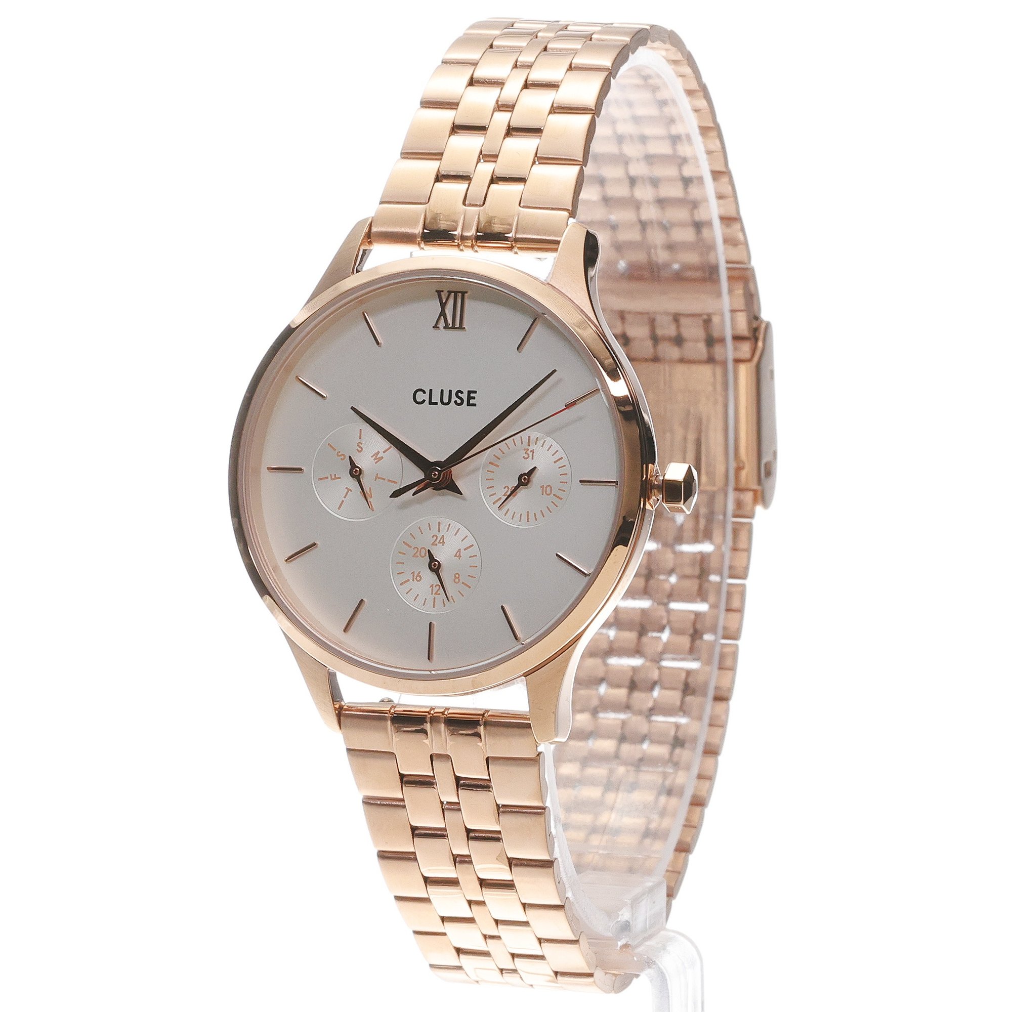Cluse CW10702 Minuit Multifunction White-Rose Gold Minuit klasyczny zegarek różowe złoto - miniatura 2