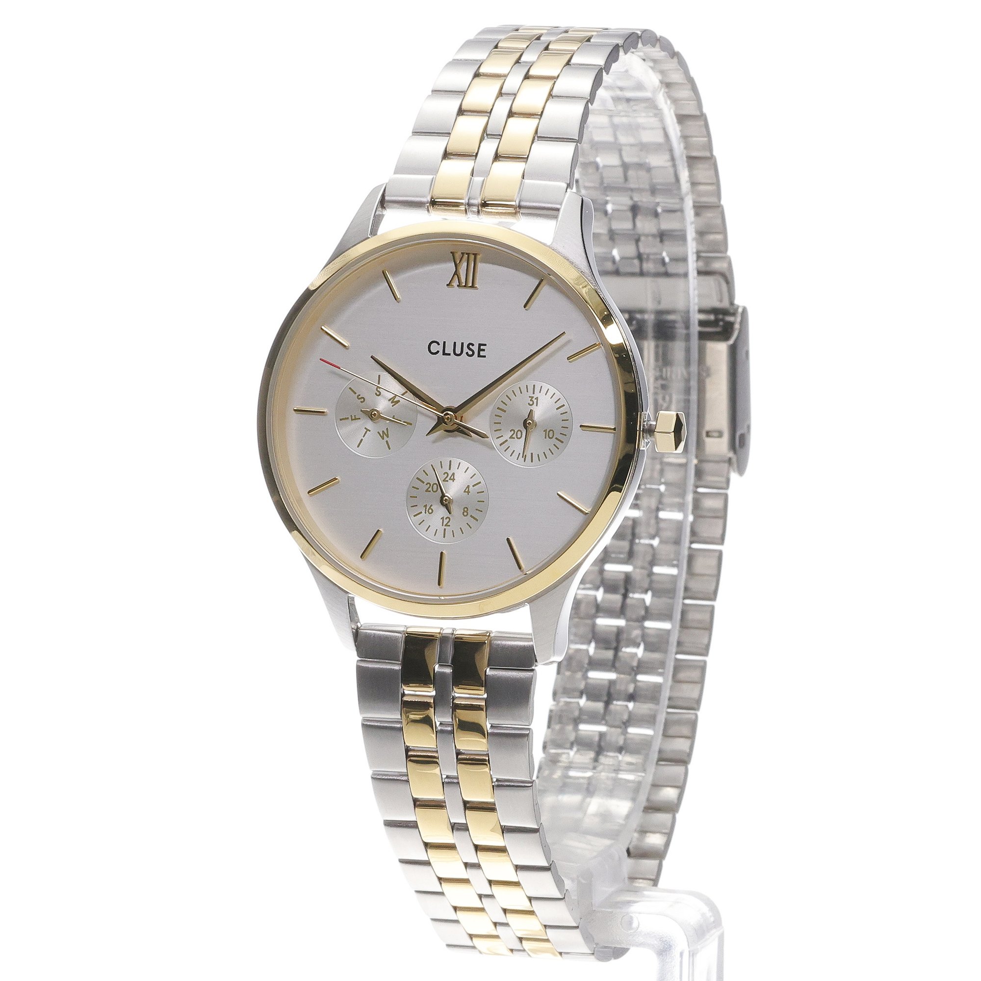 Cluse CW10704 Minuit Minuit Multifunction Gold-Silver zegarek damski klasyczny mineralne - miniatura 2