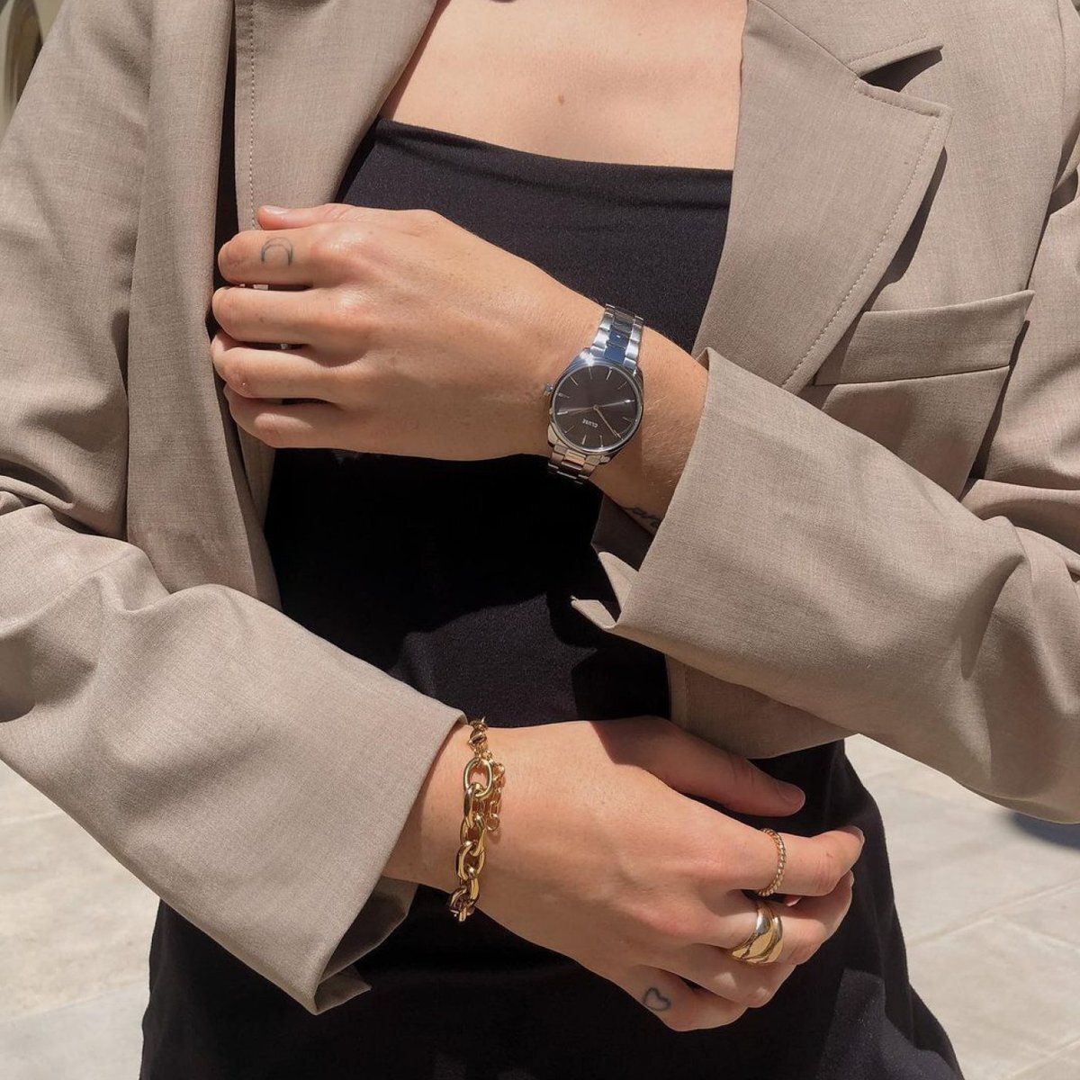 Cluse CW11202 Feroce Petite bransoleta Steel Dark Grey zegarek damski fashion/modowy mineralne