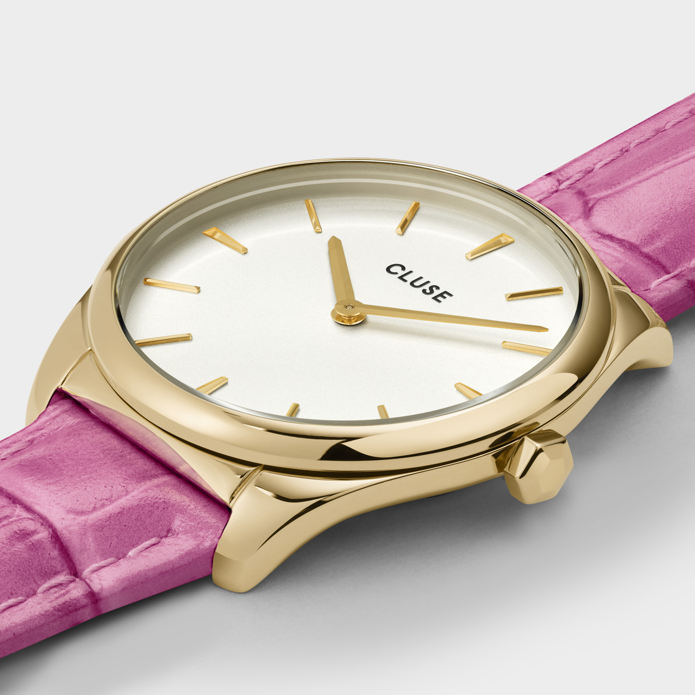 Cluse CW11213 Croco Pink/Gold zegarek klasyczny Feroce Petite - miniatura 6
