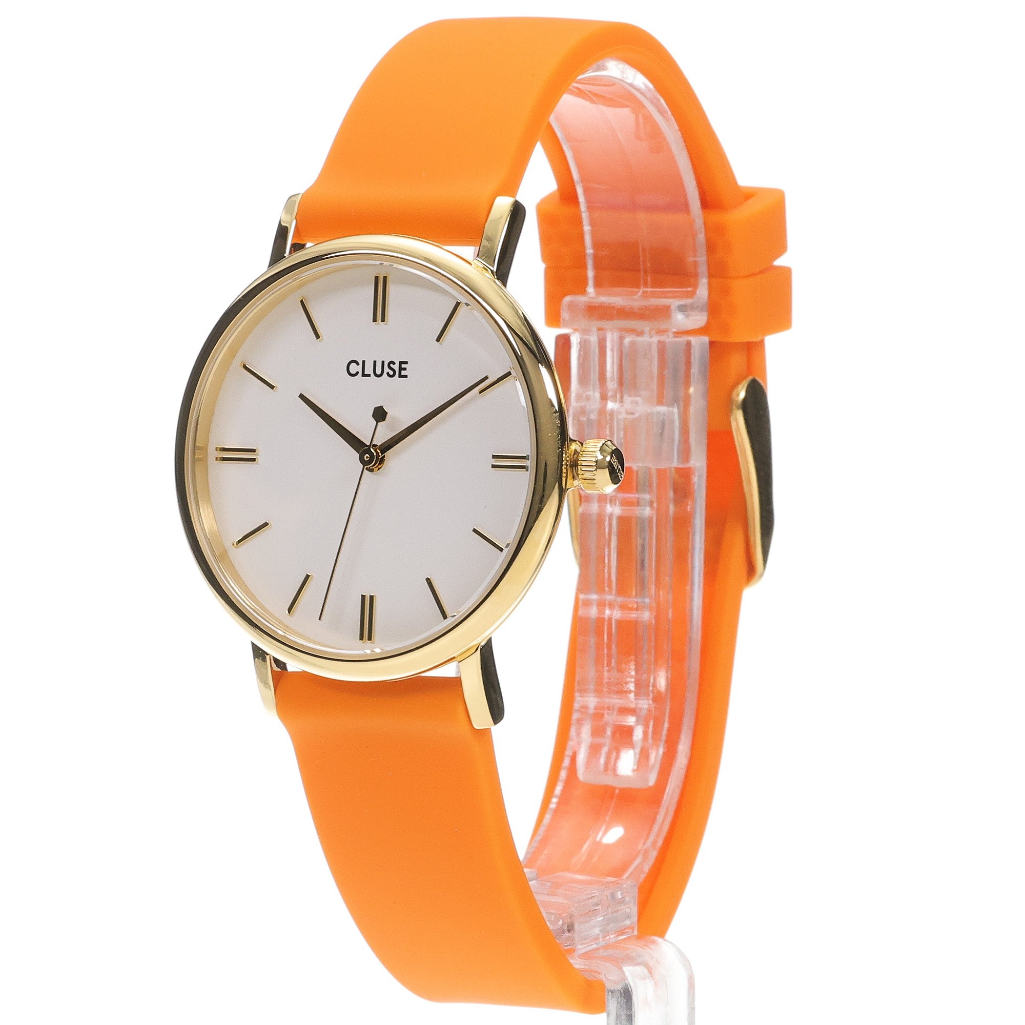 Cluse CW11402 Pavane Pavane Petite Silicone Orange-Gold zegarek damski fashion-modowy mineralne