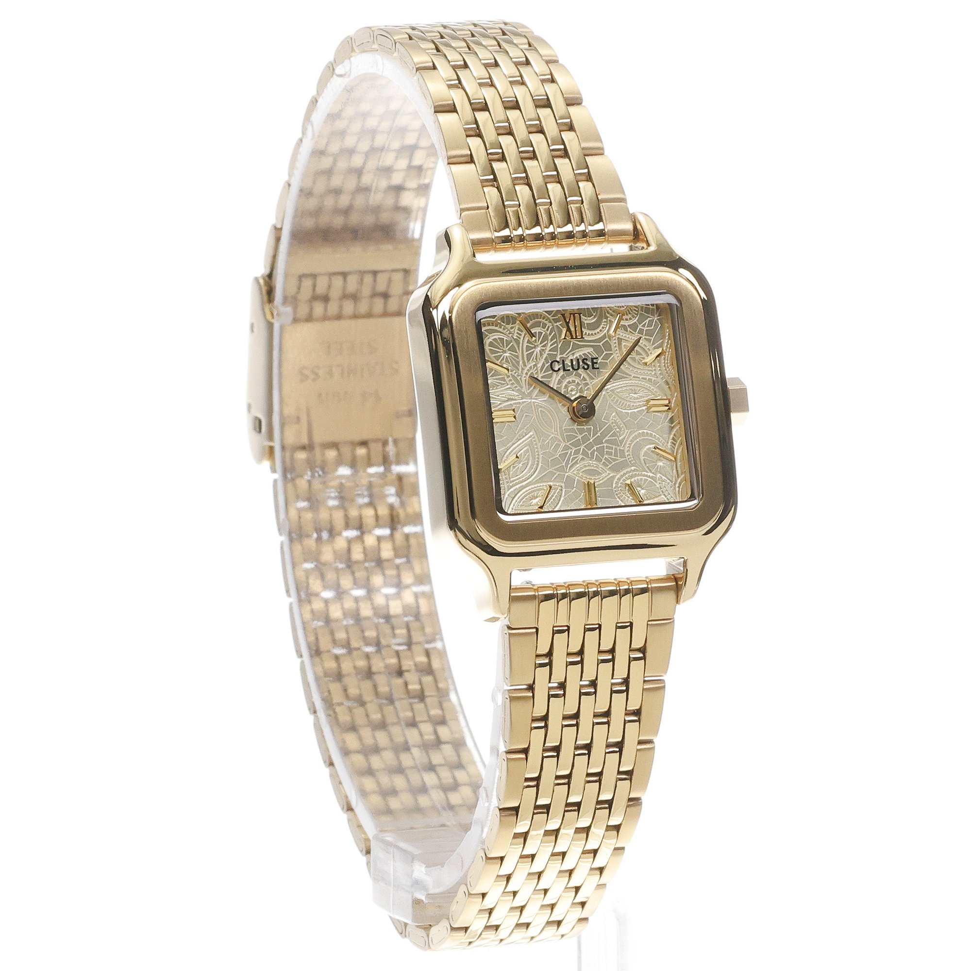 Cluse CW11825 Gracieuse Petite Steel Lace Textured Gold Gracieuse klasyczny zegarek złoty - miniatura 3