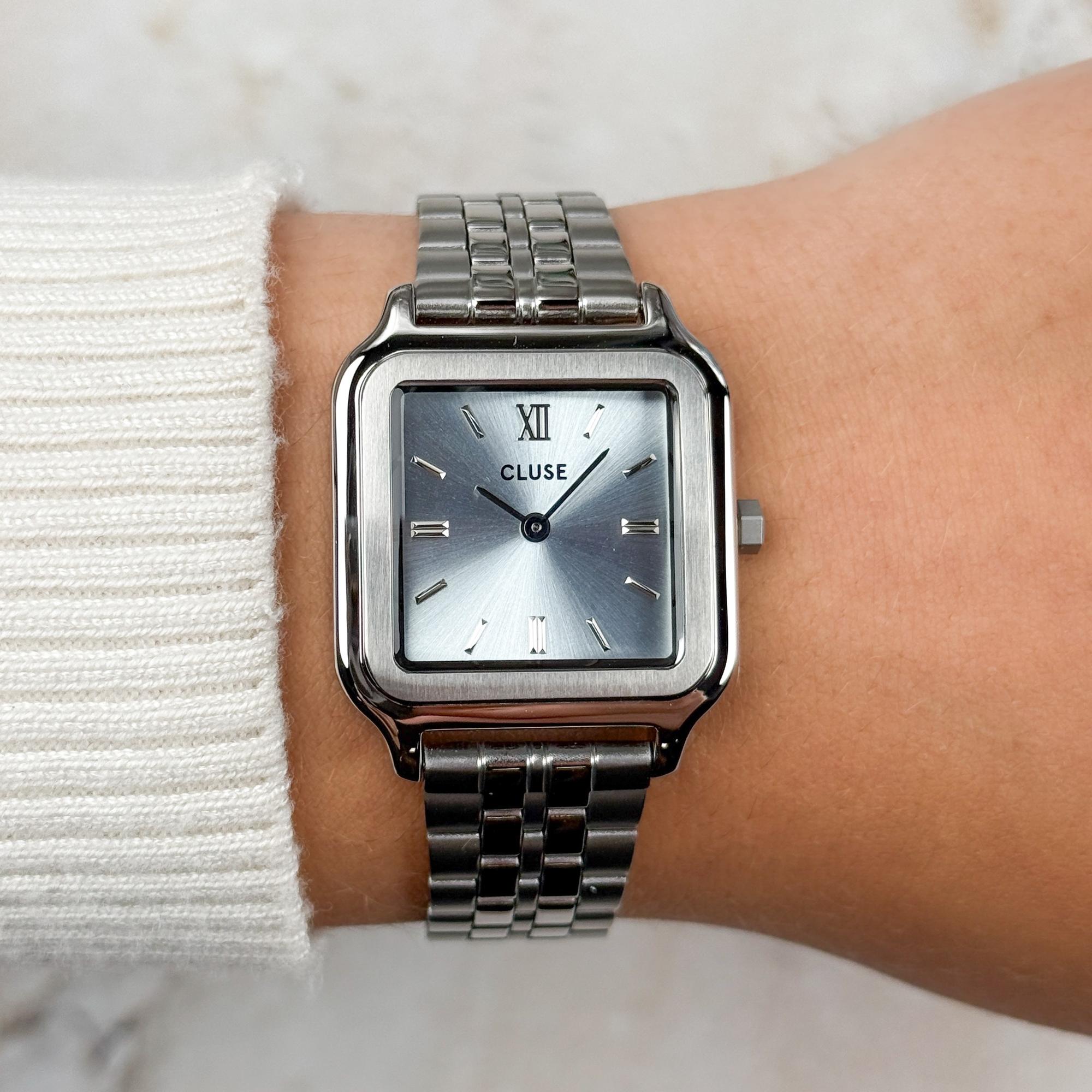 Cluse CW11904 Gracieuse Watch Steel Light Blue Silver Colour zegarek damski fashion-modowy mineralne