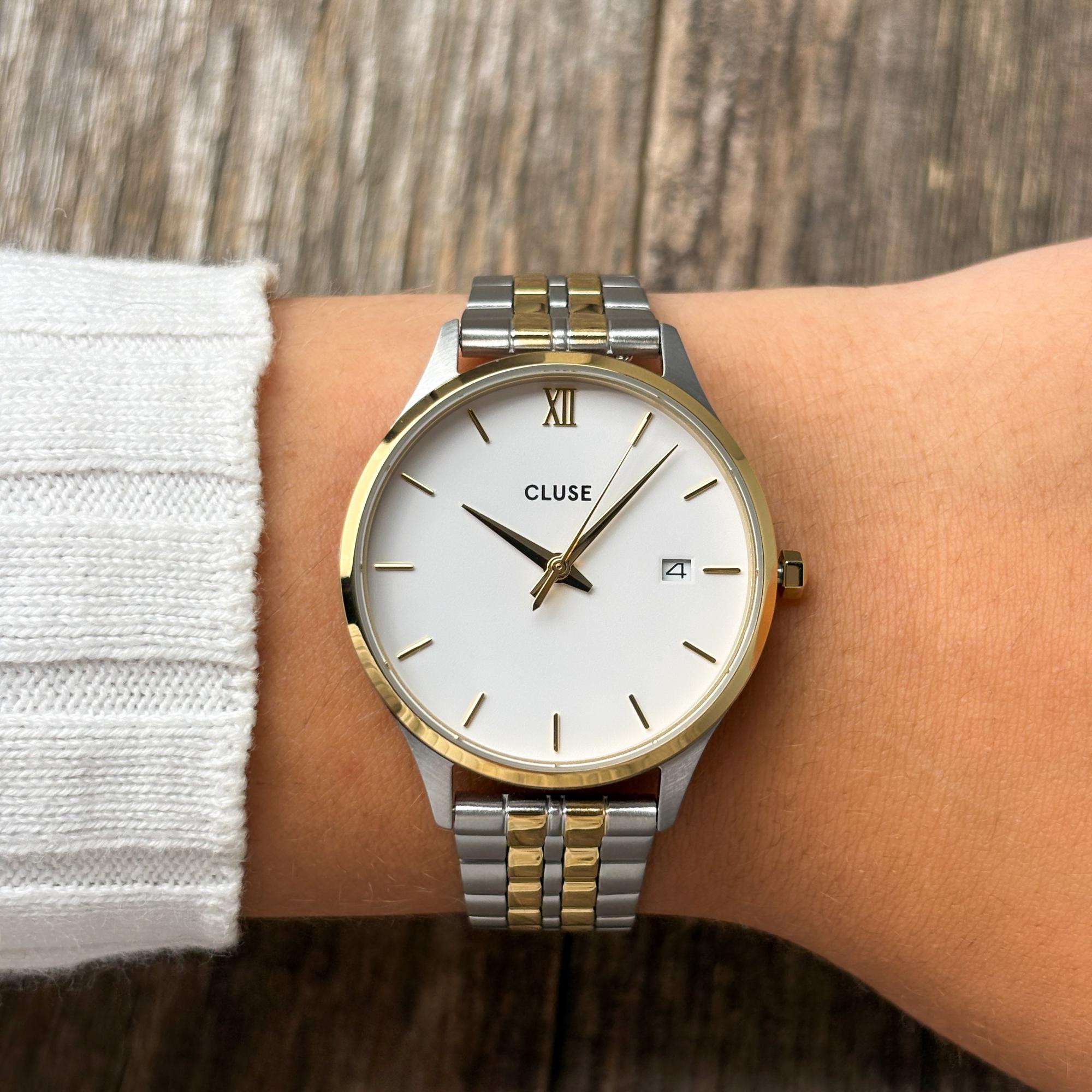 Cluse CW14302 Minuit Minuit Bicolor Stainless Steel 34mm zegarek damski klasyczny mineralne
